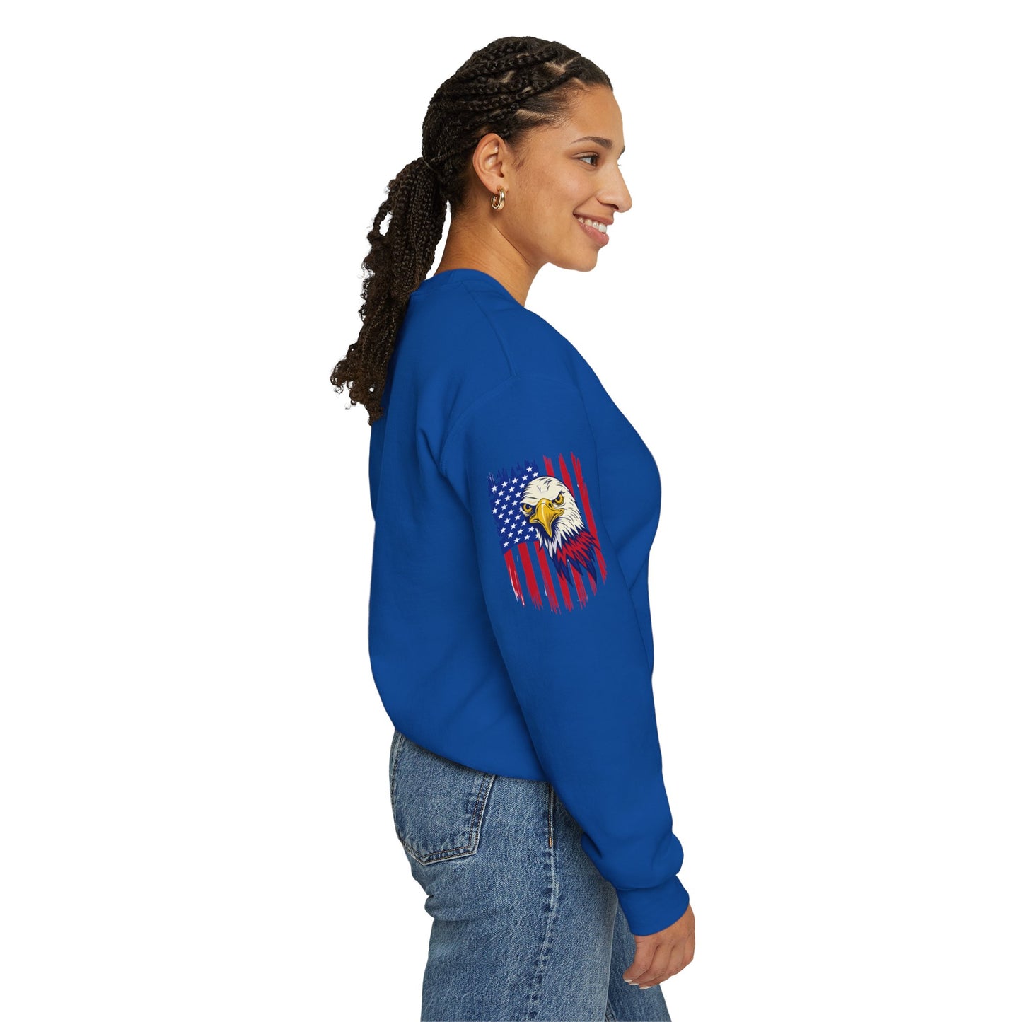 Princess Grace Patriotic Eagle Crewneck Sweatshirt Unisex Heavy Blend