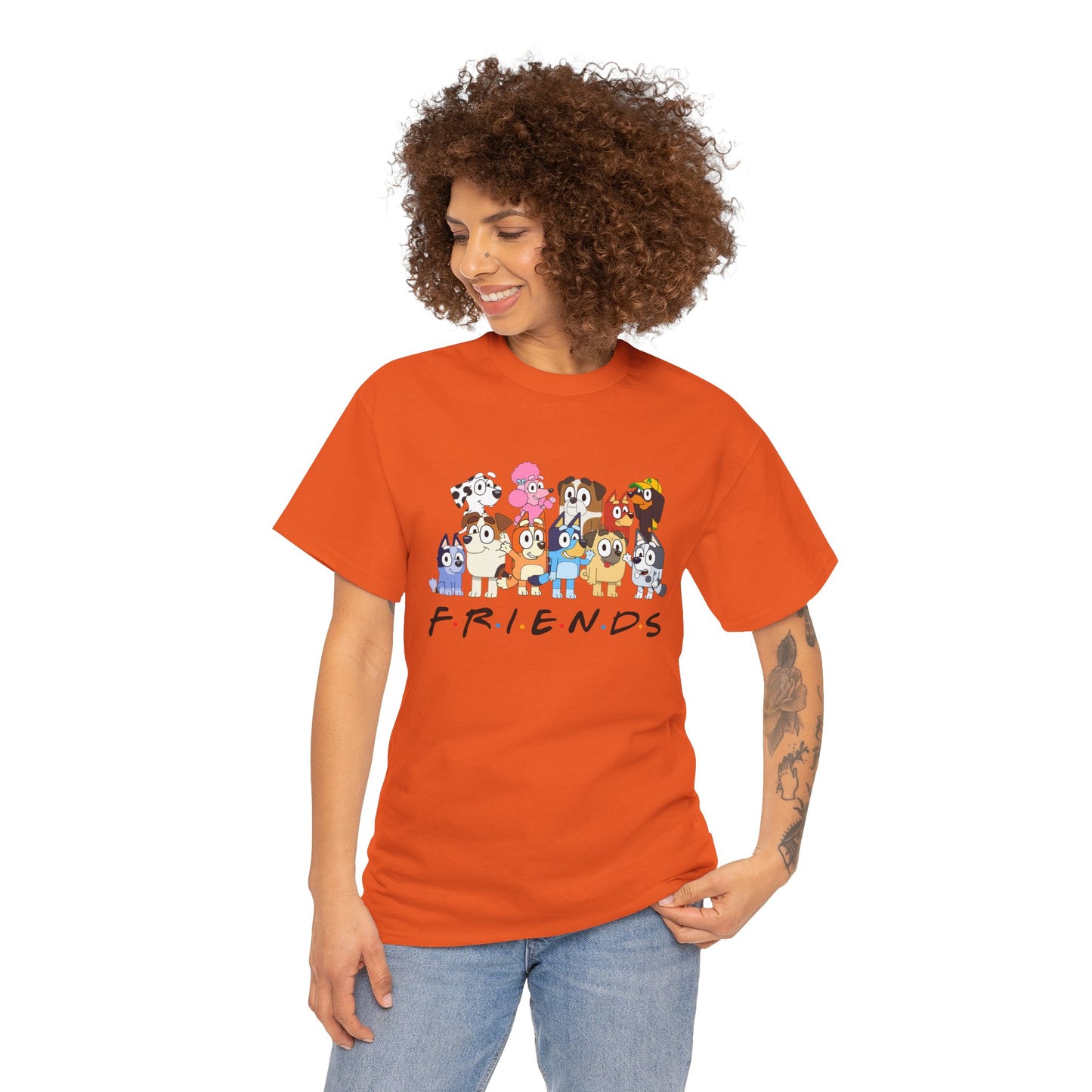 Princess Grace Bluey Friends Cartoon Unisex Heavy Cotton Tee Fun & Playful Design