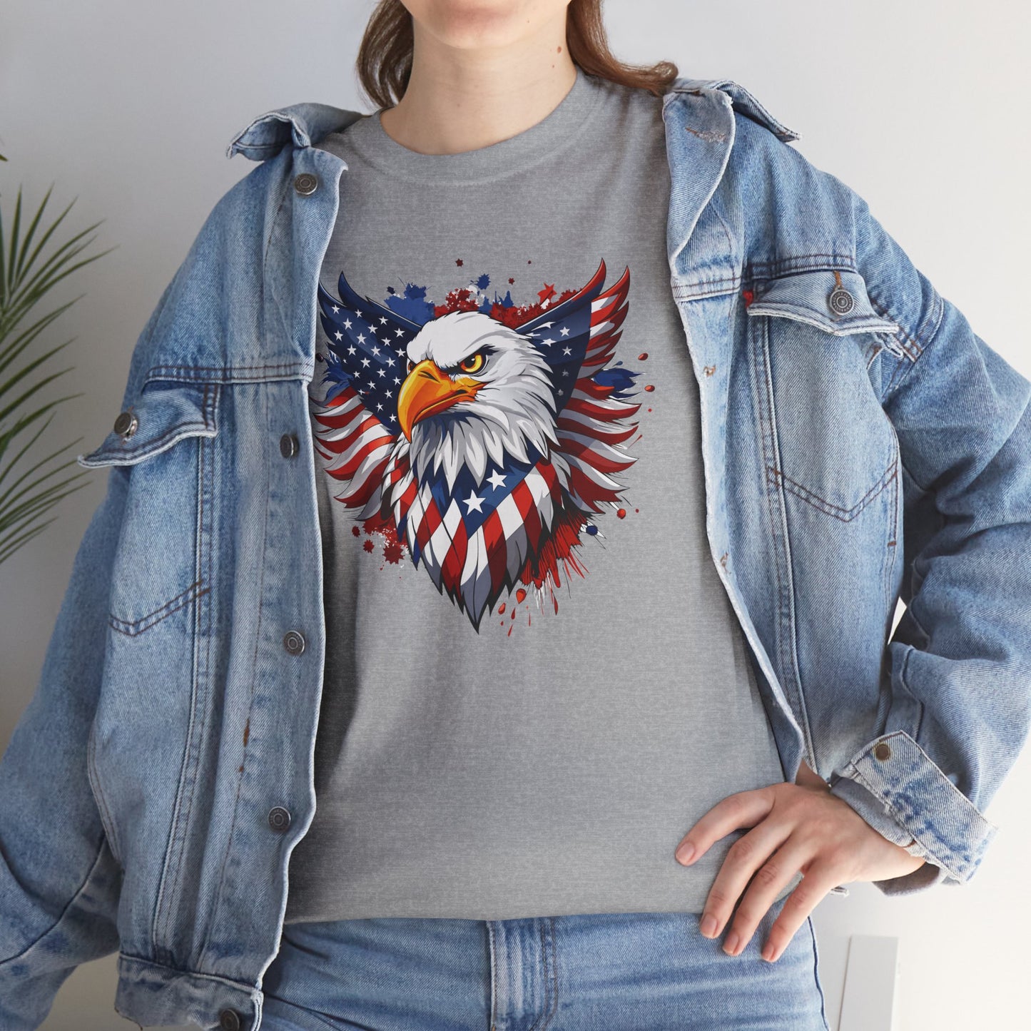 Princess Grace Patriotic Eagle Graphic Tee Unisex Heavy Cotton T-Shirt