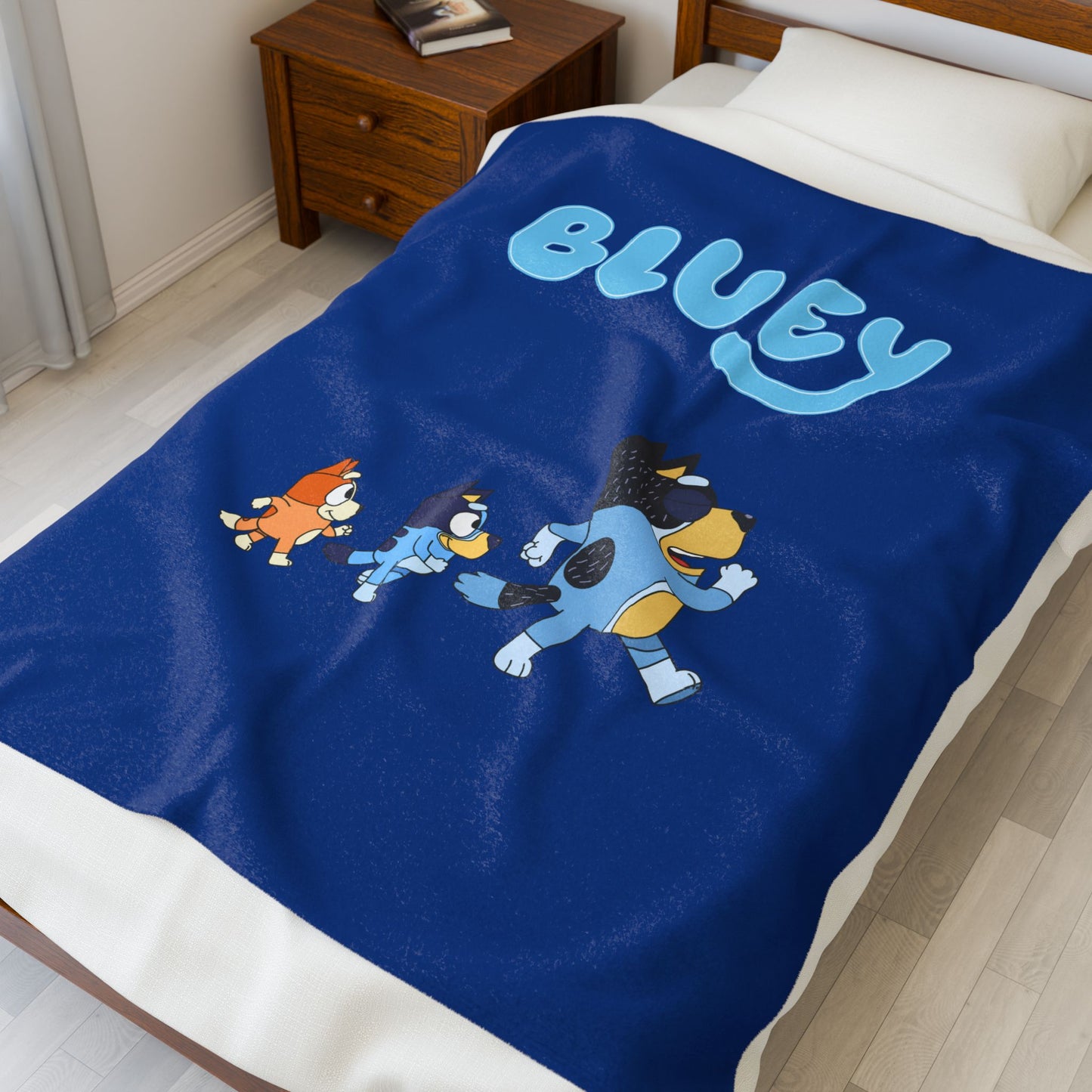 Princess Grace Bluey Velveteen Plush Blanket Cozy Kids Throw for Comfort & Playtime