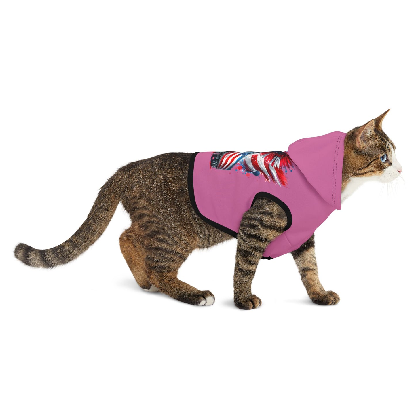 Princess Grace Patriotic Pet Hoodie American Eagle & Truck Design