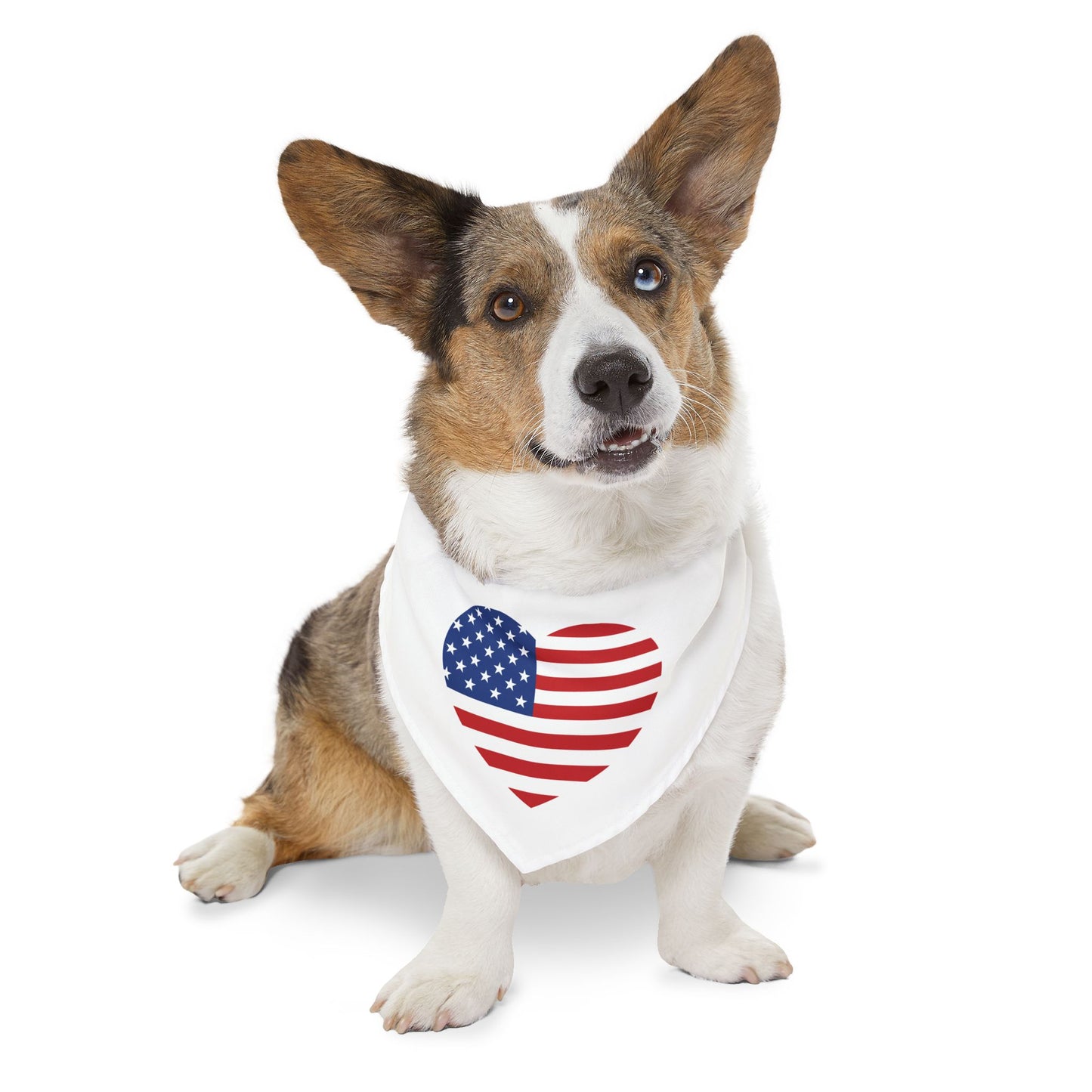 Princess Grace Patriotic Pet Bandana Collar USA Heart Design for Dogs