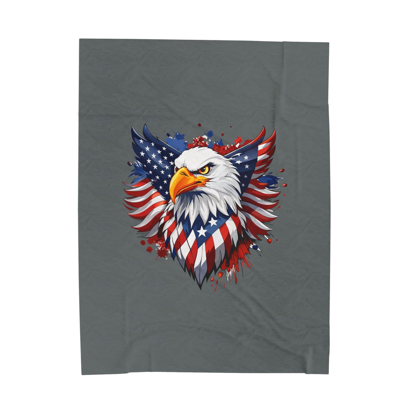Princess Grace Patriotic Eagle Velveteen Plush Blanket Soft Throw for Independence Day Veterans Day, and All American Decor
