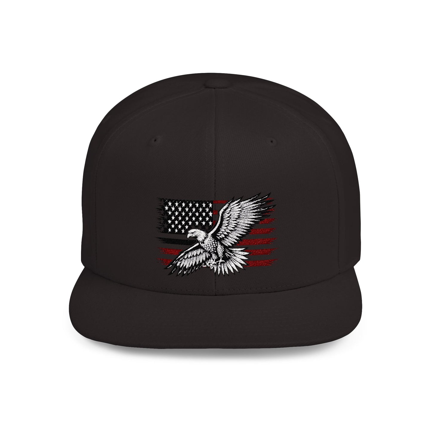 Princess Grace Eagle Embroidered Flat Bill Snapback Hat Patriotic Style for Outdoor Enthusiasts