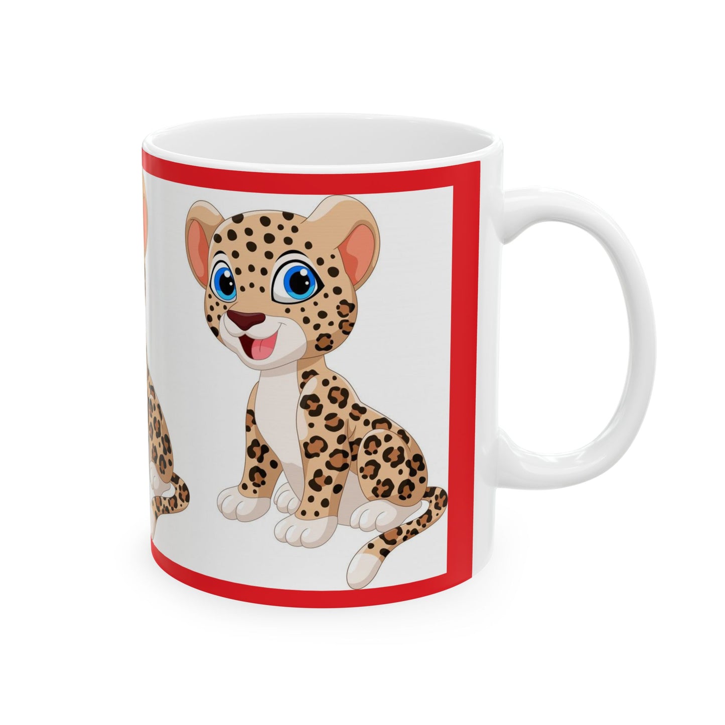 Princess Grace Cute Leopard Ceramic Mug Perfect for Animal Lovers and Kids