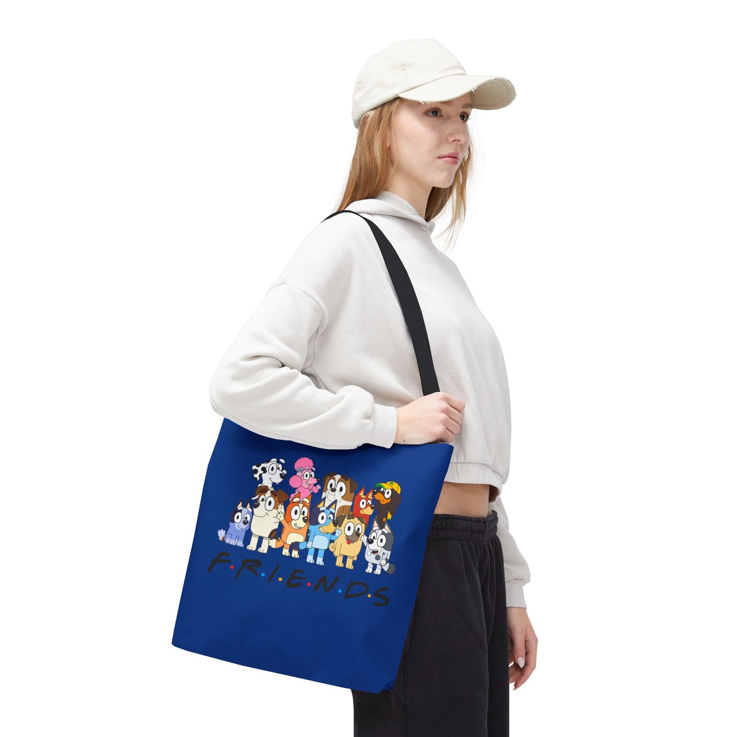 Princess Grace Bluey F.R.I.E.N.D.S. Cartoon Dog Tote Bag Fun & Playful Accessory for Dog Lovers