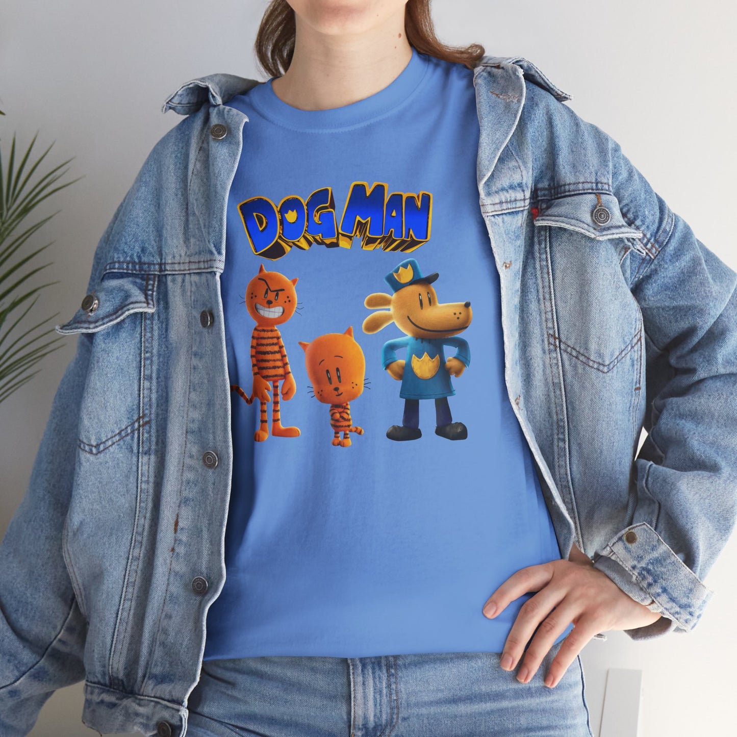 Princess Grace Dog Man Cartoon Unisex Heavy Cotton Tee Fun Graphic Tee for Kids and Fans