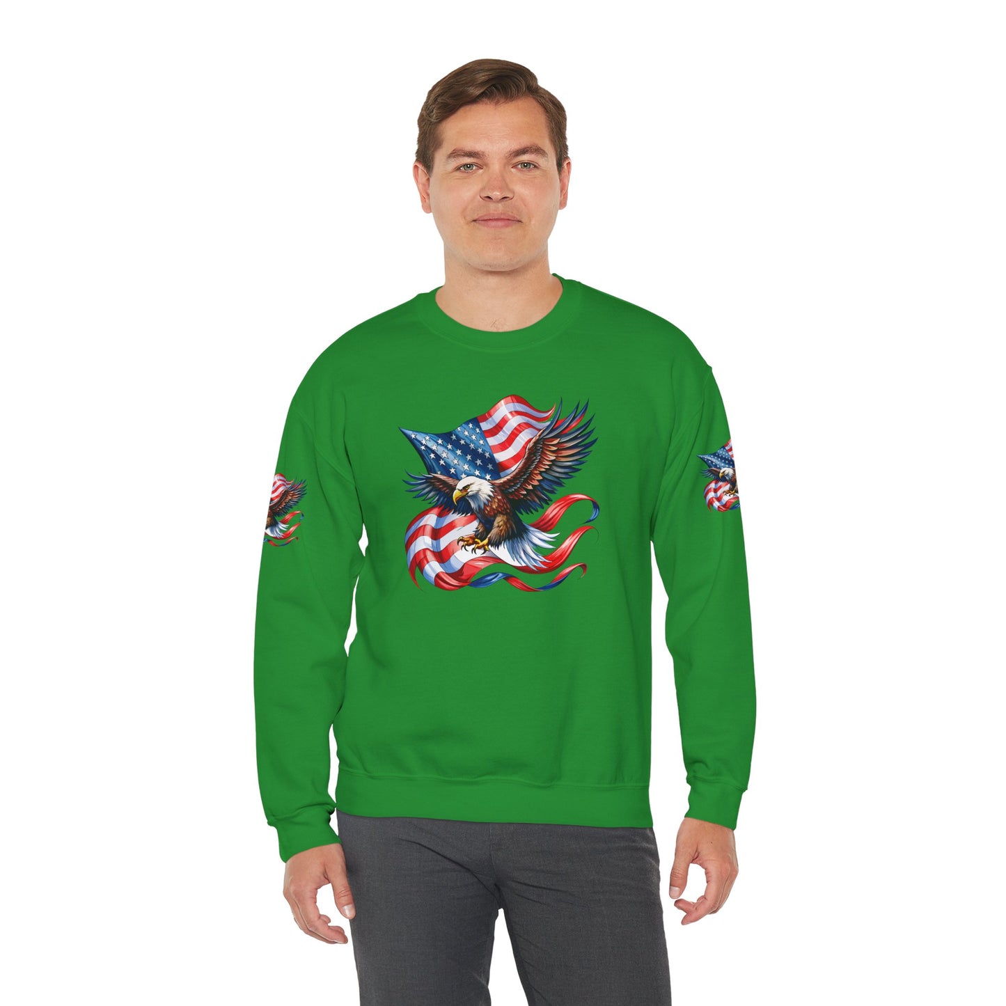 Princess Grace Patriotic Eagle Crewneck Sweatshirt Unisex Heavy Blend Perfect for Independence Day and Memorial Day