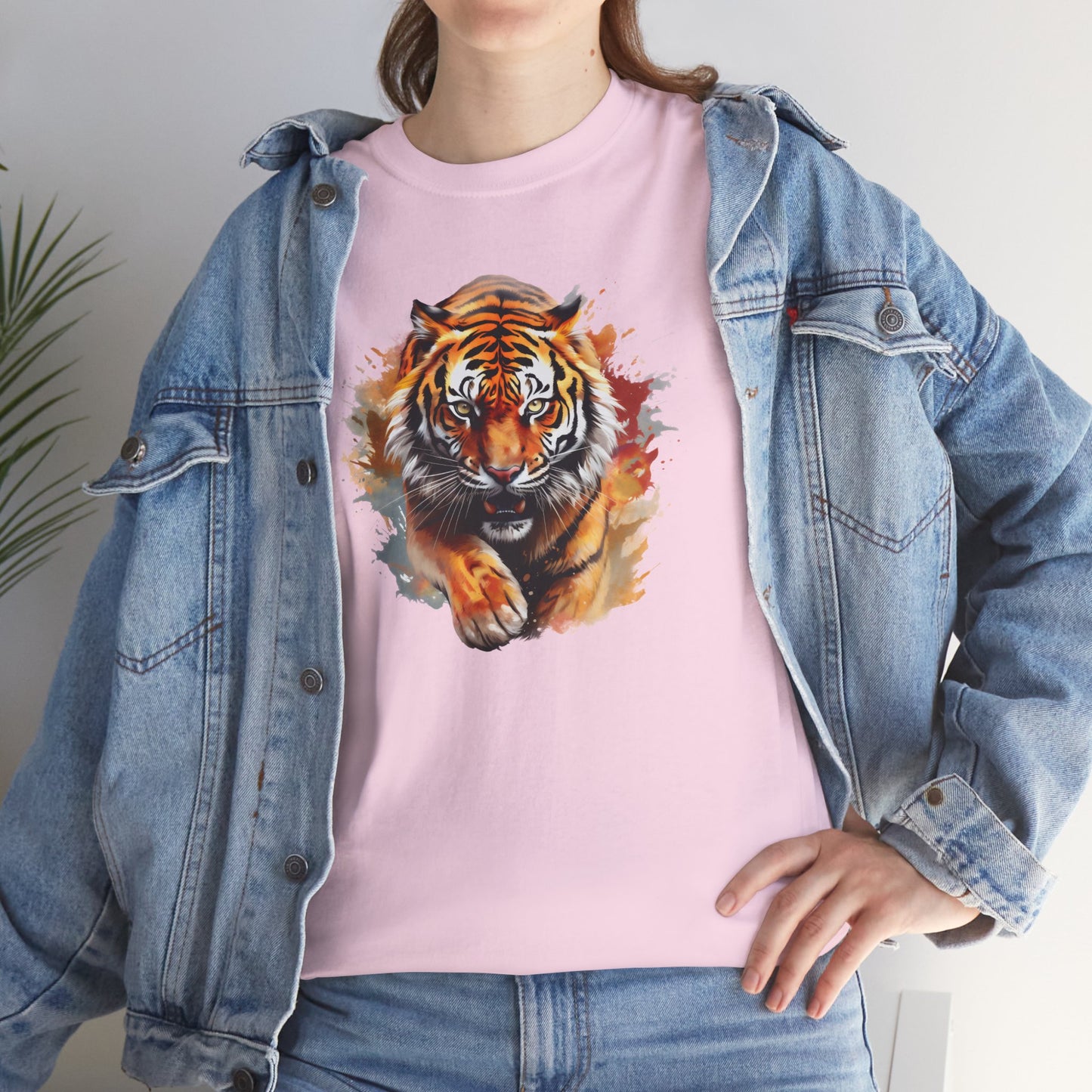 Princess Grace Fierce Tiger Unisex Heavy Cotton Tee Wild Animal Graphic Shirt