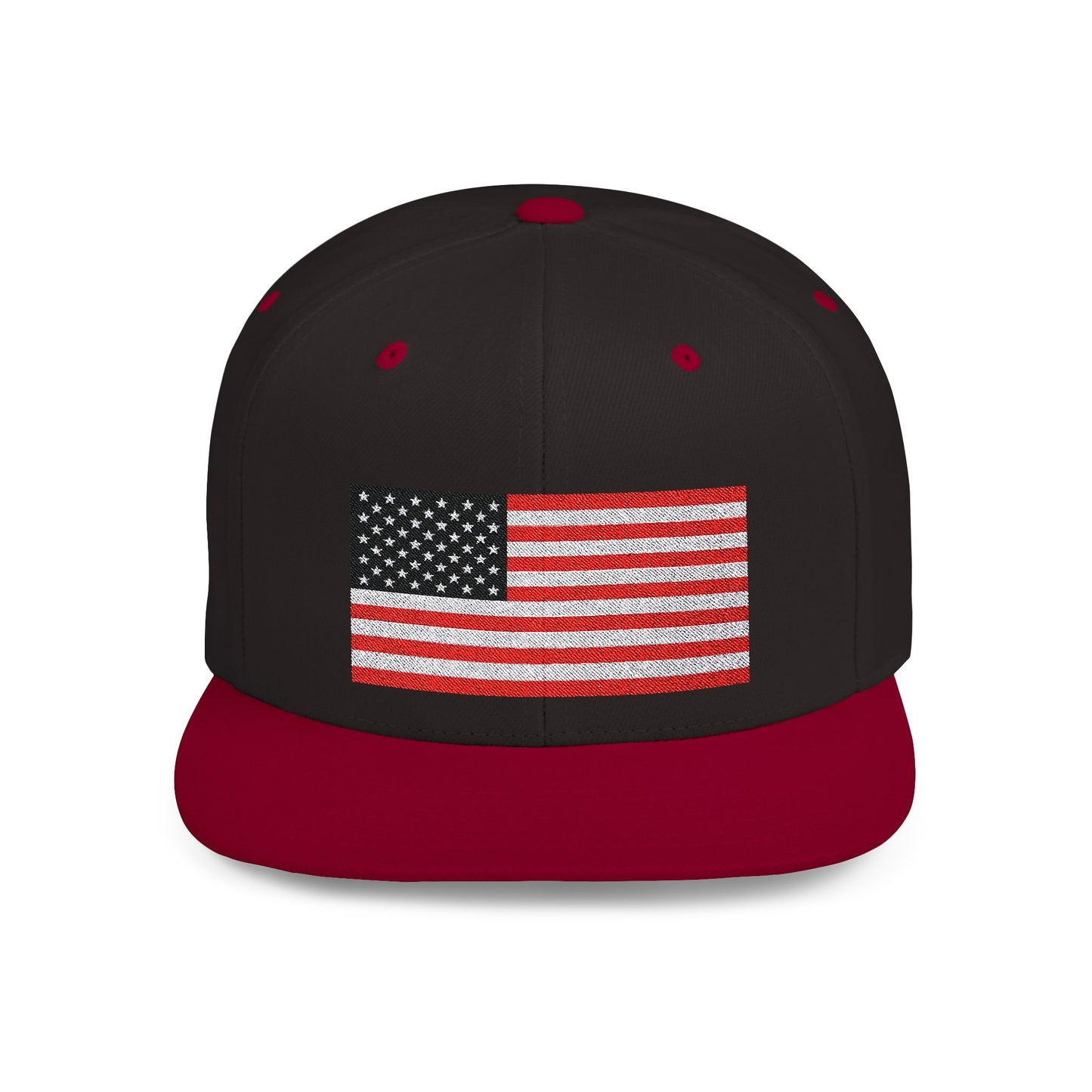 Princess Grace Patriotic Flat Bill Snapback Hat American Flag Design