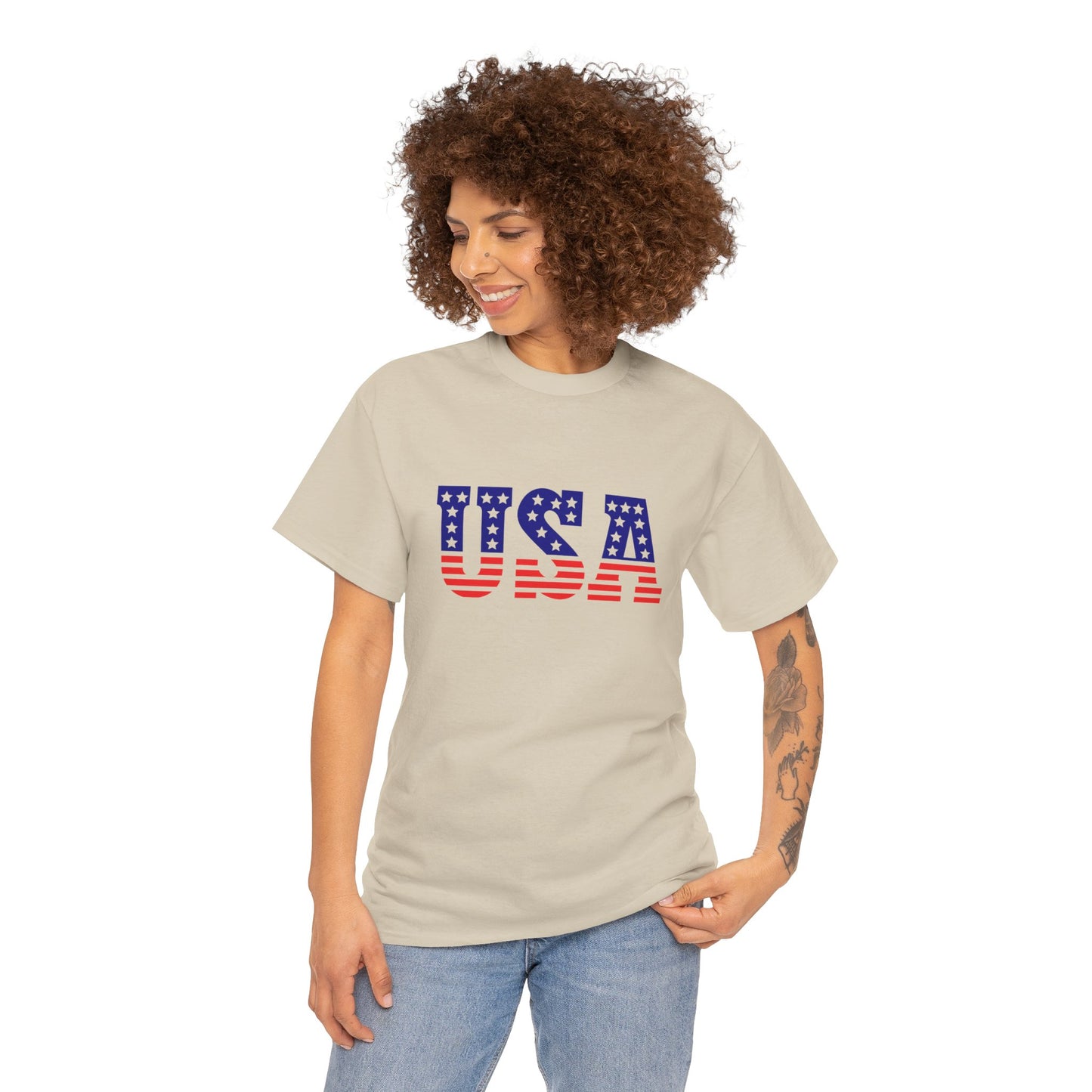 Princess Grace Patriotic USA Unisex Heavy Cotton Tee Comfortable Independence Day Apparel