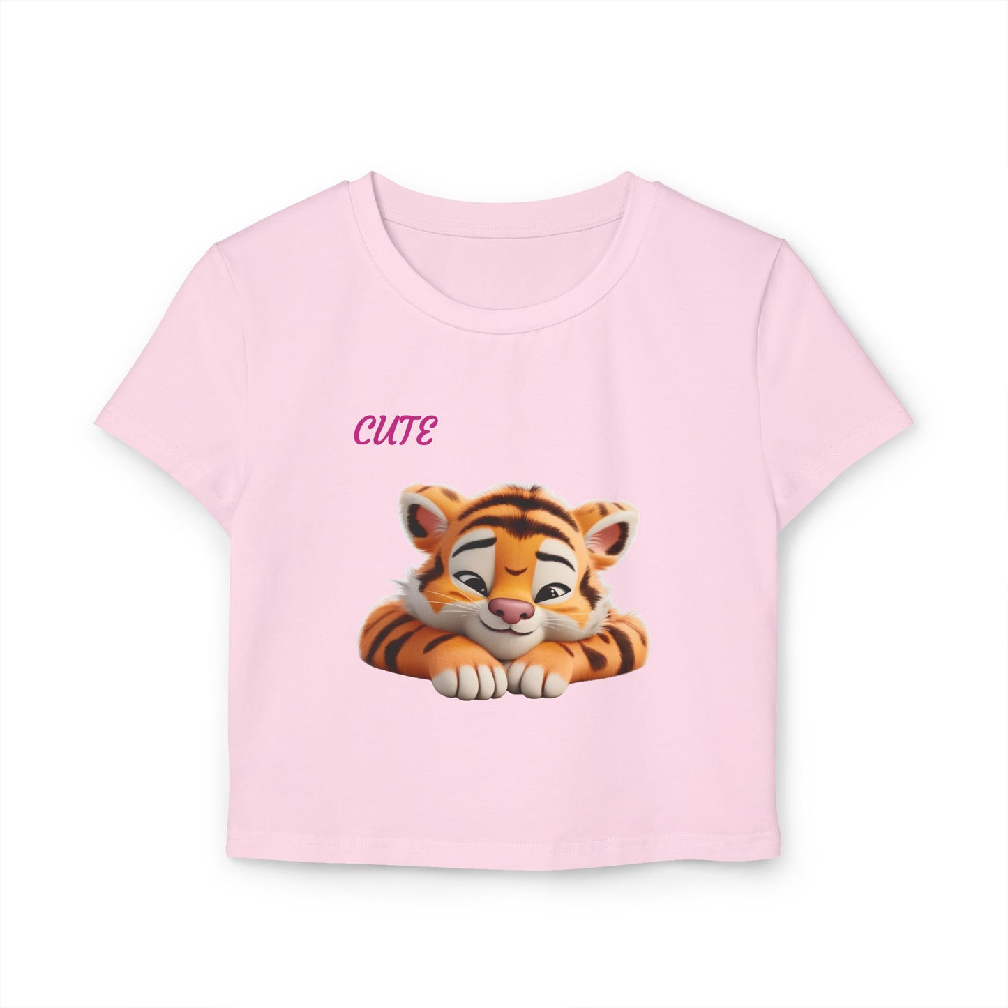 Princess Grace Cute Tiger Women's Baby Tee Playful and Stylish Top for Animal Lovers