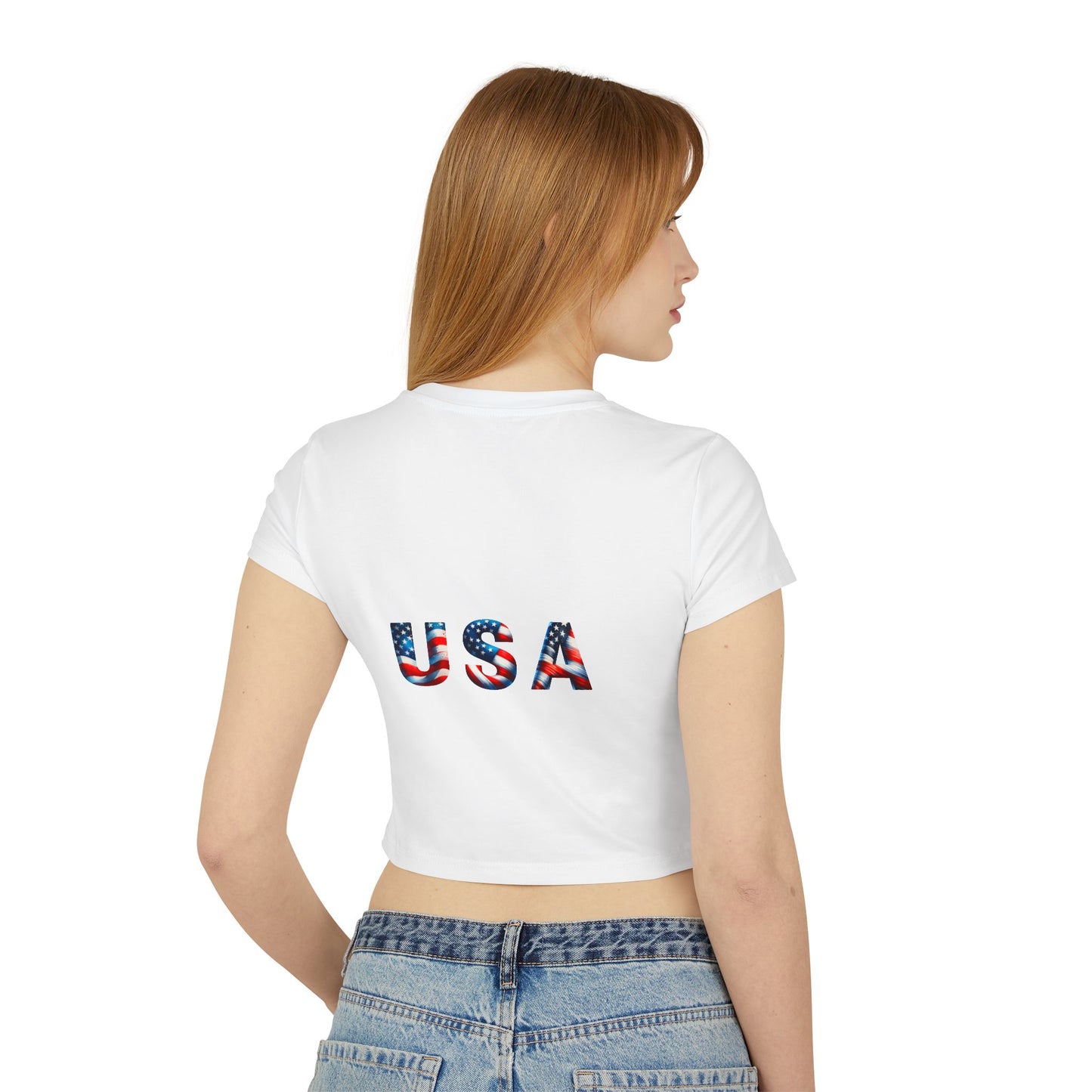 Princess Grace Patriotic USA Women's Baby Tee Celebrate Independence Day in Style