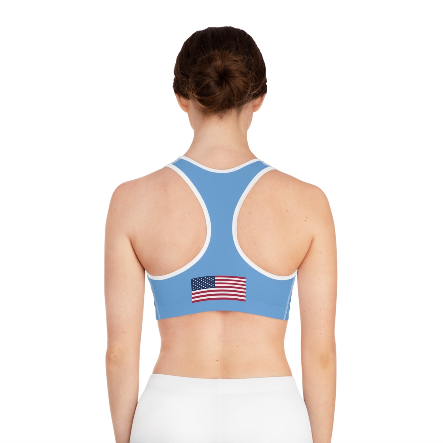 Princess Grace Patriotic Sports Bra USA Flag Design for Active Lifestyle