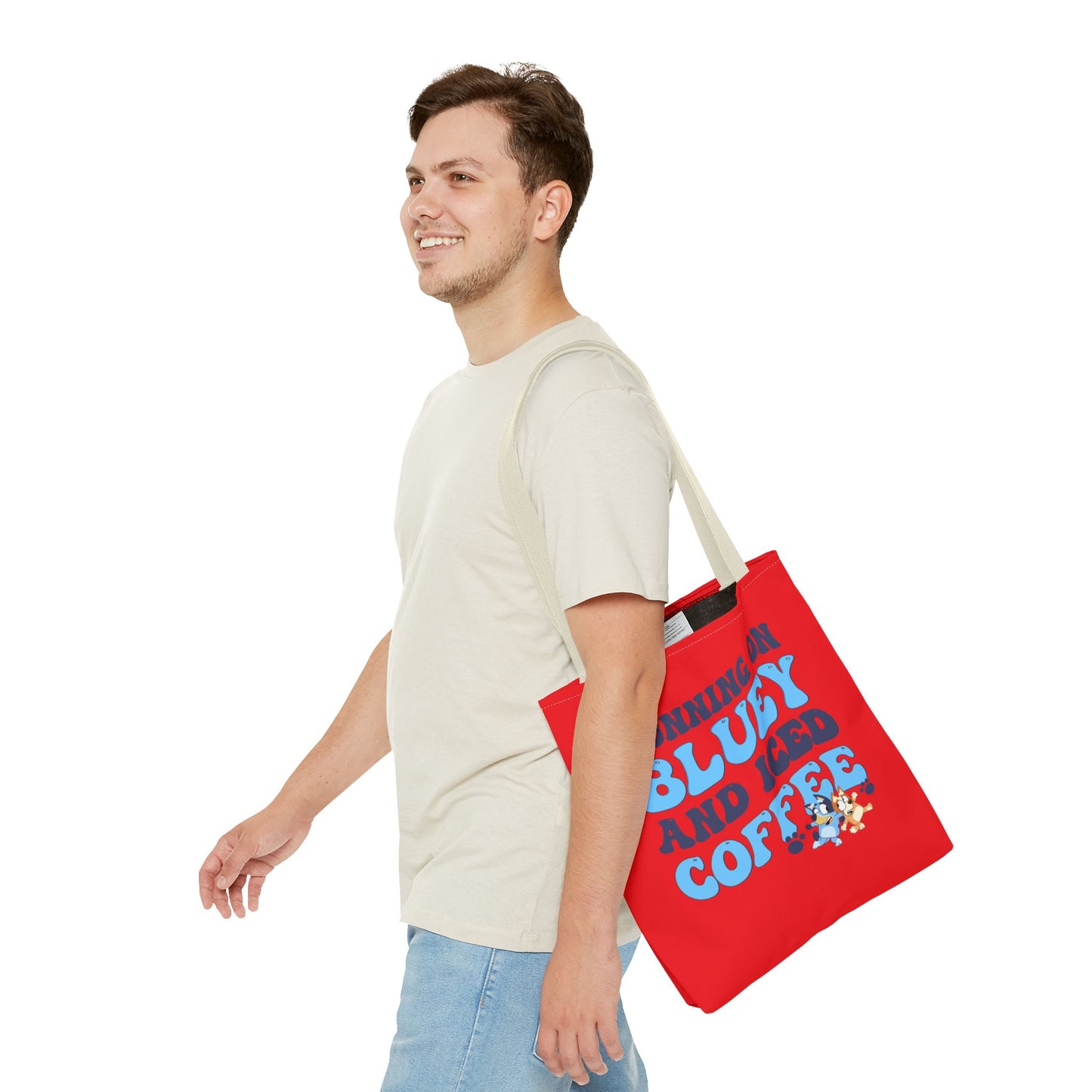 Princess Grace Running on Bluey and Iced Coffee Tote Bag Fun & Functional Carryall