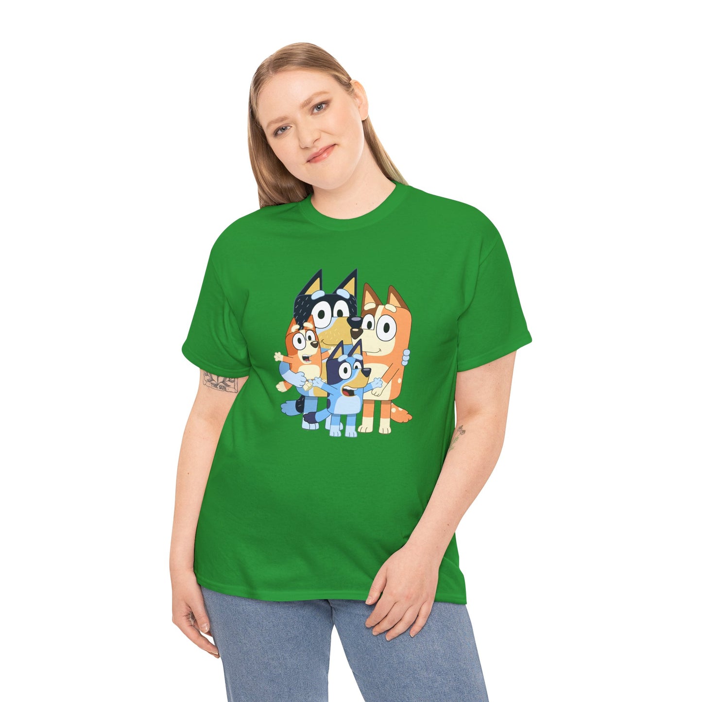 Princess Grace Bluey Family Unisex Heavy Cotton Tee Fun and Stylish for Kids and Adults