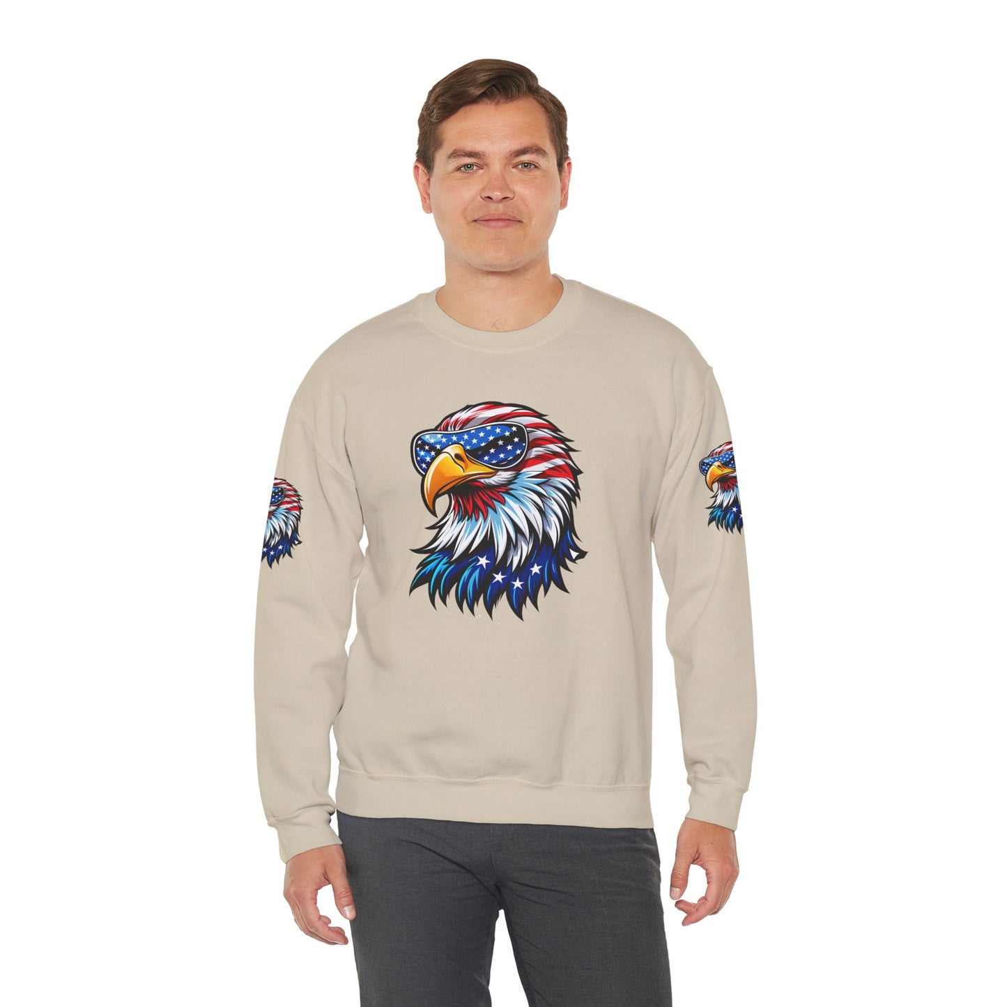 Princess Grace Patriotic Eagle Sweatshirt Unisex Heavy Blend Crewneck for Independence Day