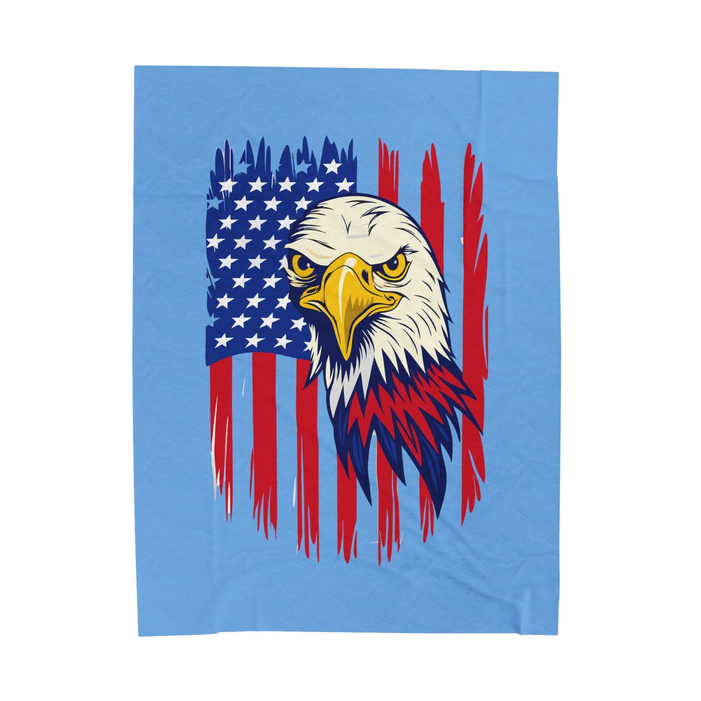 Princess Grace Patriotic Eagle Velveteen Plush Blanket Cozy Americana Home Decor