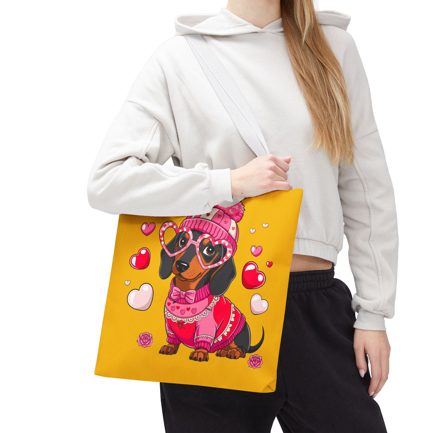 Princess Grace Adorable Dog-Themed Tote Bag for Pet Lovers Cute Valentine's Design