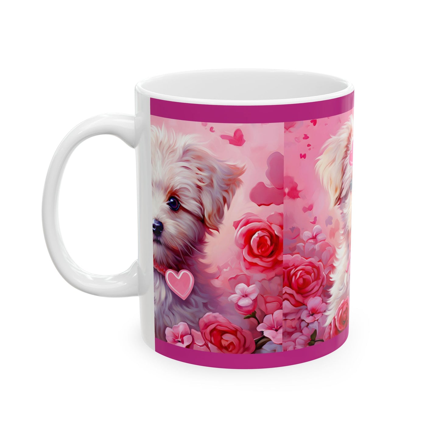 Princess Grace Cute Puppy Love Ceramic Mug Adorable Dog Design for Animal Lovers