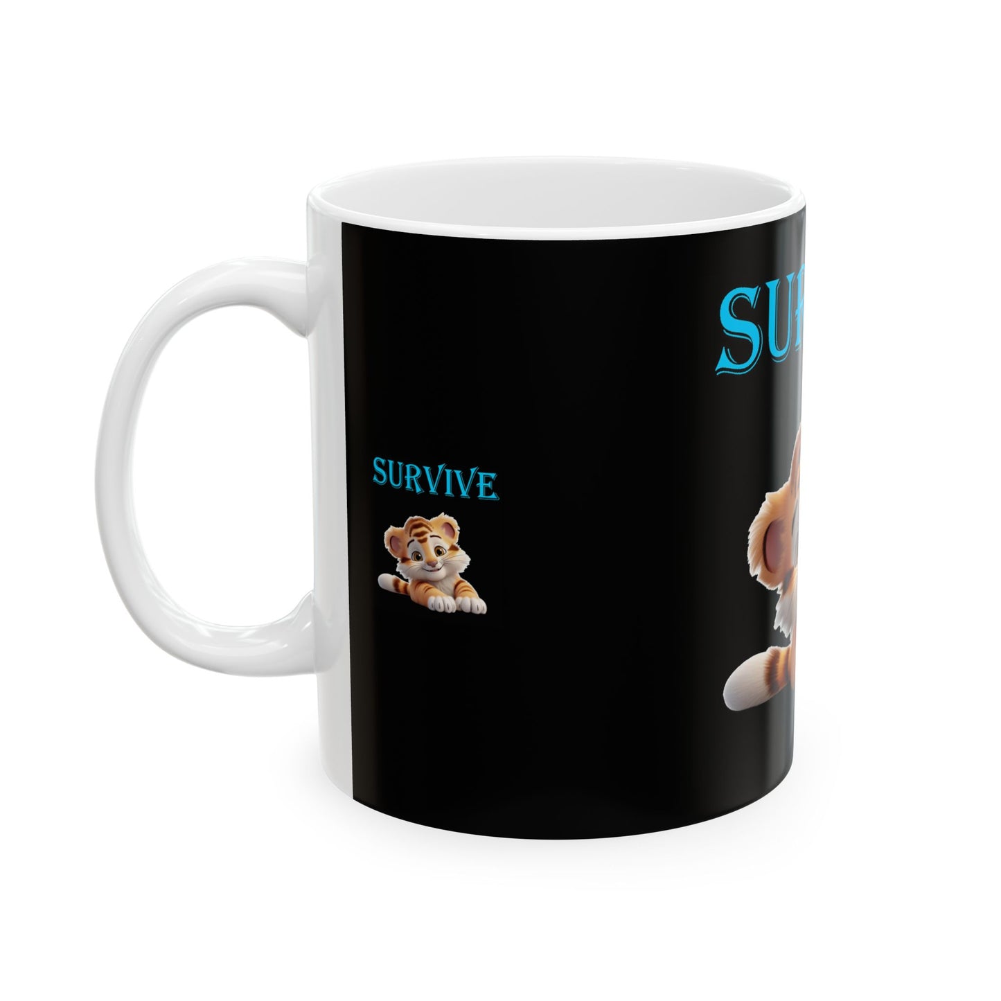 Pricess Grace Survive Cute Tiger Ceramic Mug Perfect for Animal Lovers