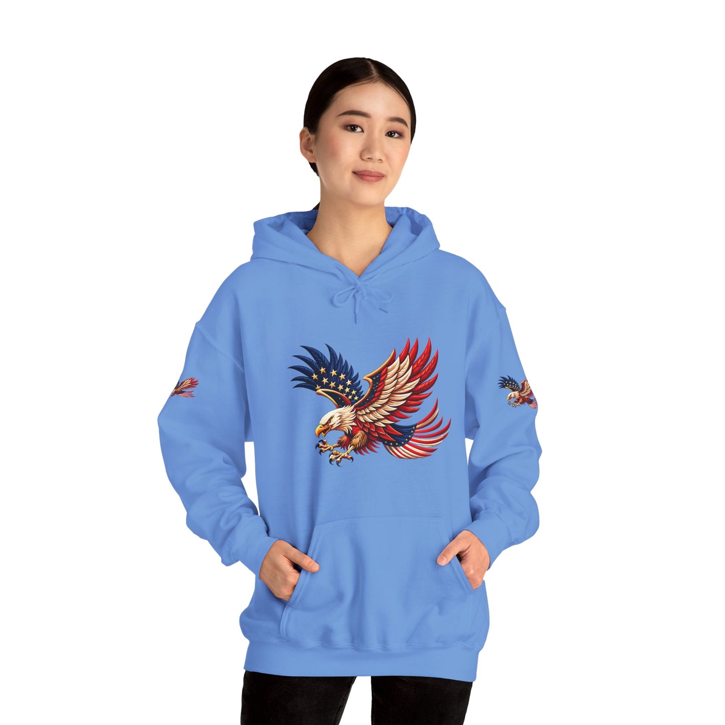 Princess grace Patriotic Eagle Hooded Sweatshirt Unisex Heavy Blend