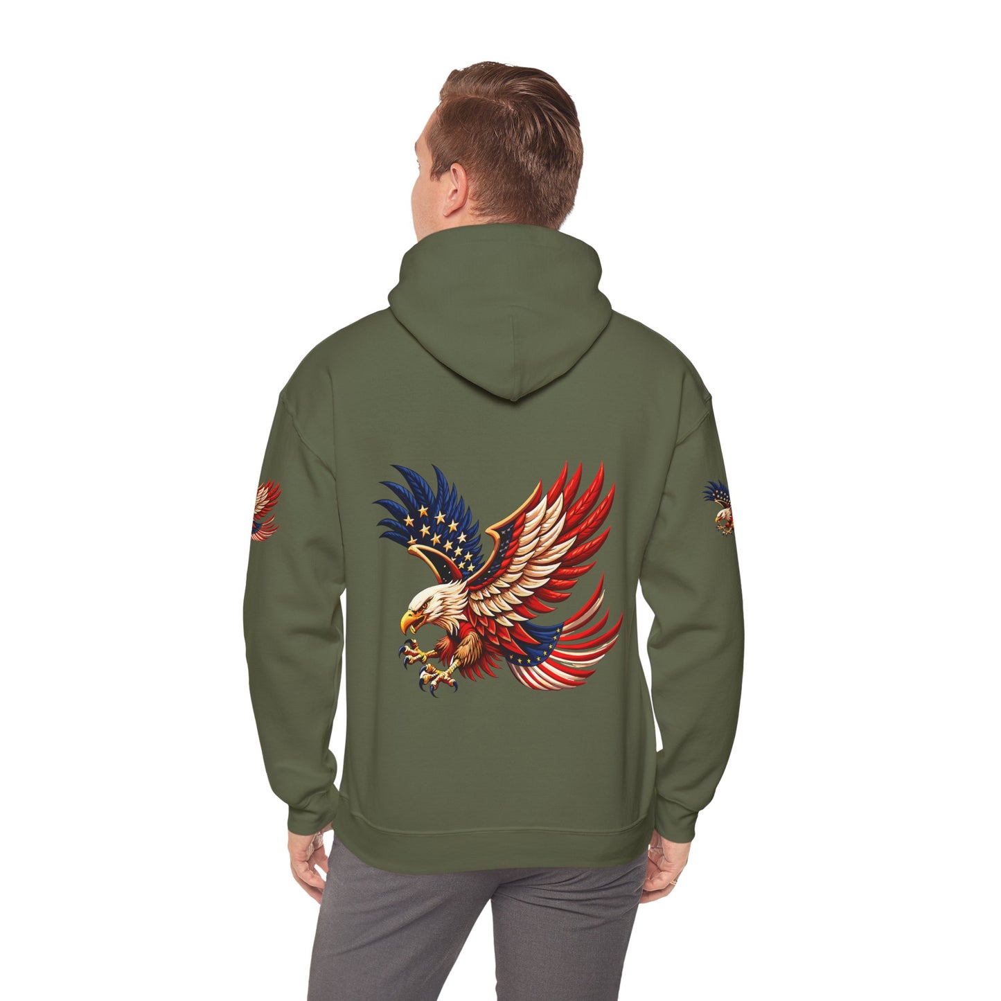 Princess grace Patriotic Eagle Hooded Sweatshirt Unisex Heavy Blend
