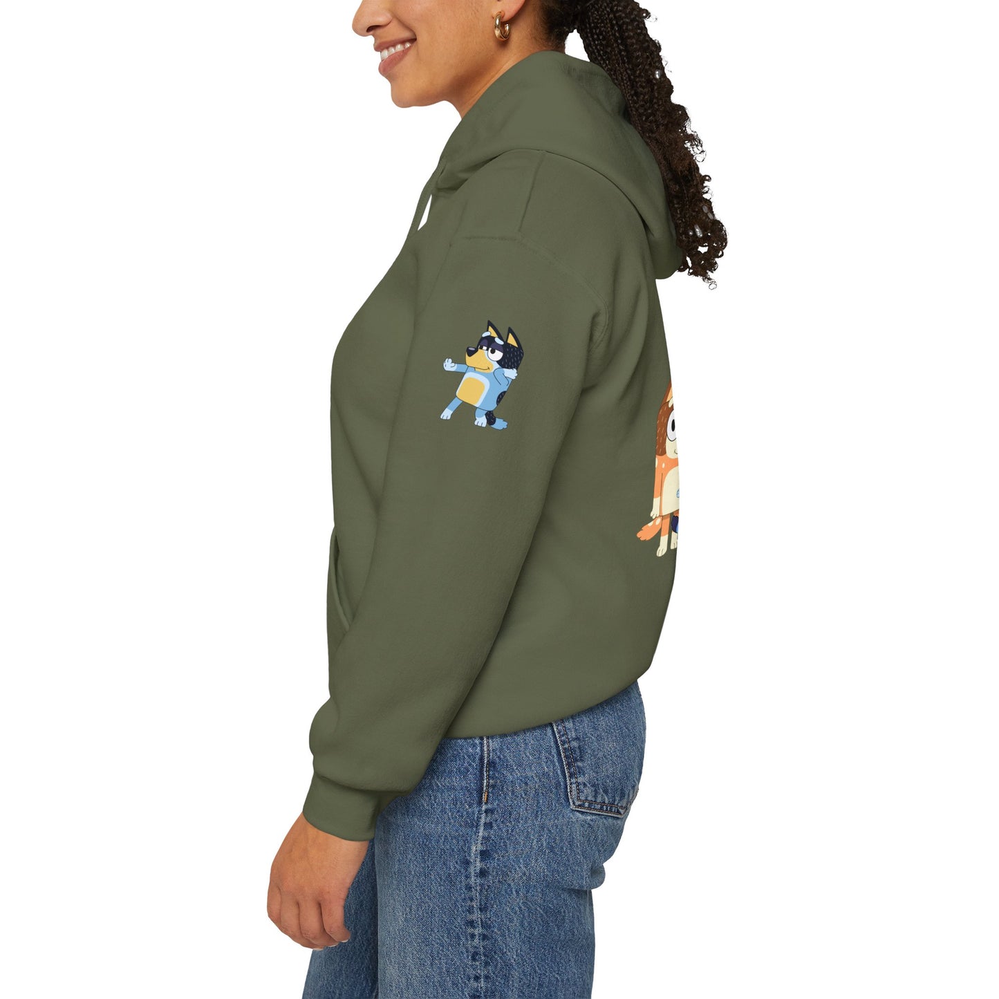 Princess Grace Bluey Fun Family Cartoon Hoodie - Unisex Heavy Blend with Playful Characters