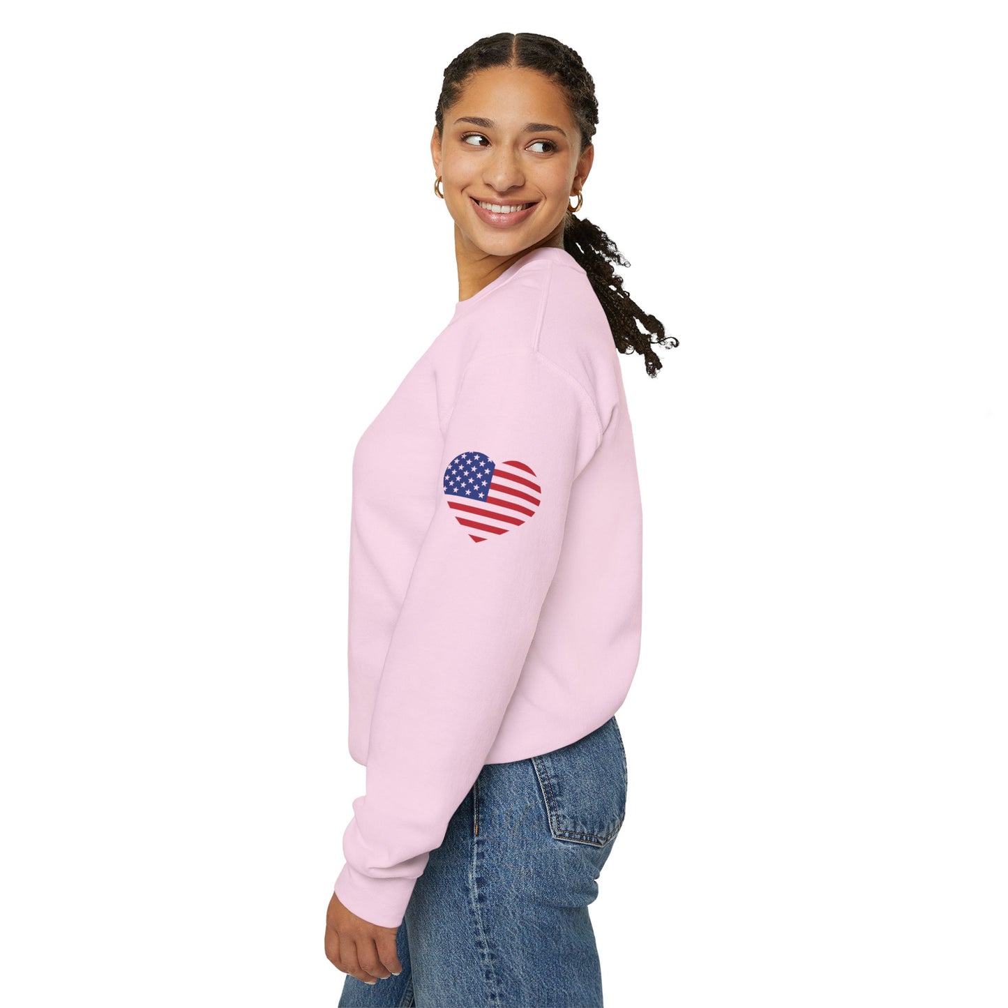 Princess Grace USA Heart Unisex Crewneck Sweatshirt Cozy American Pride
