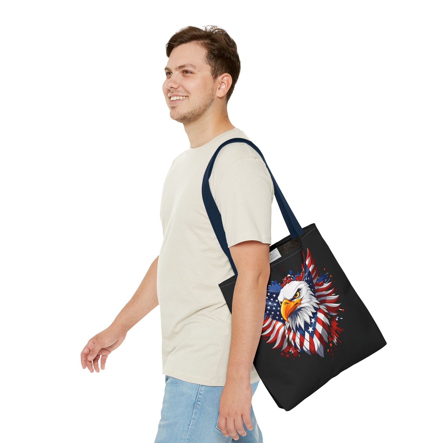 Princess Grace Patriotic Eagle Tote Bag American Flag Design for Fourth of July & Everyday Use