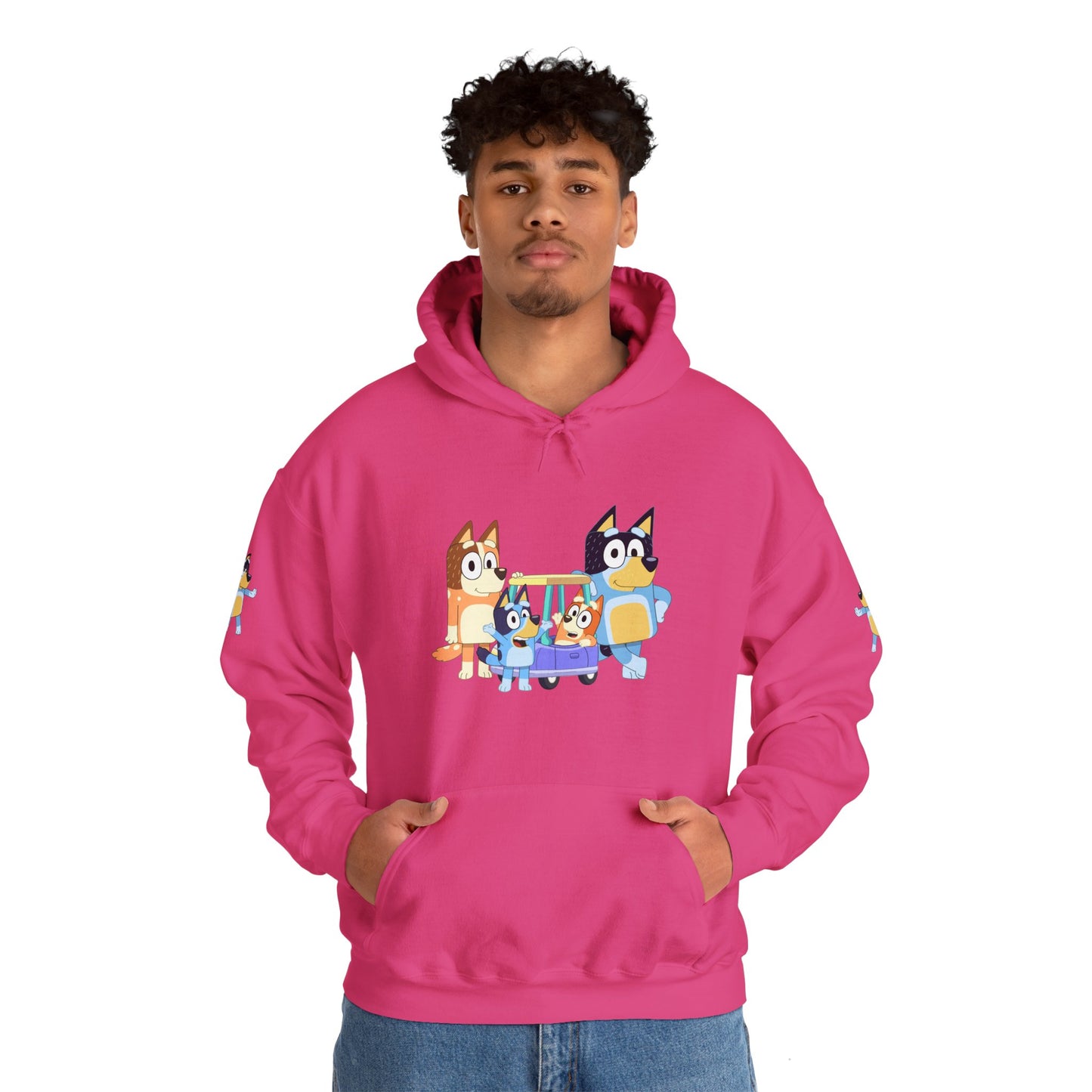 Princess Grace Bluey Fun Family Cartoon Hoodie - Unisex Heavy Blend with Playful Characters