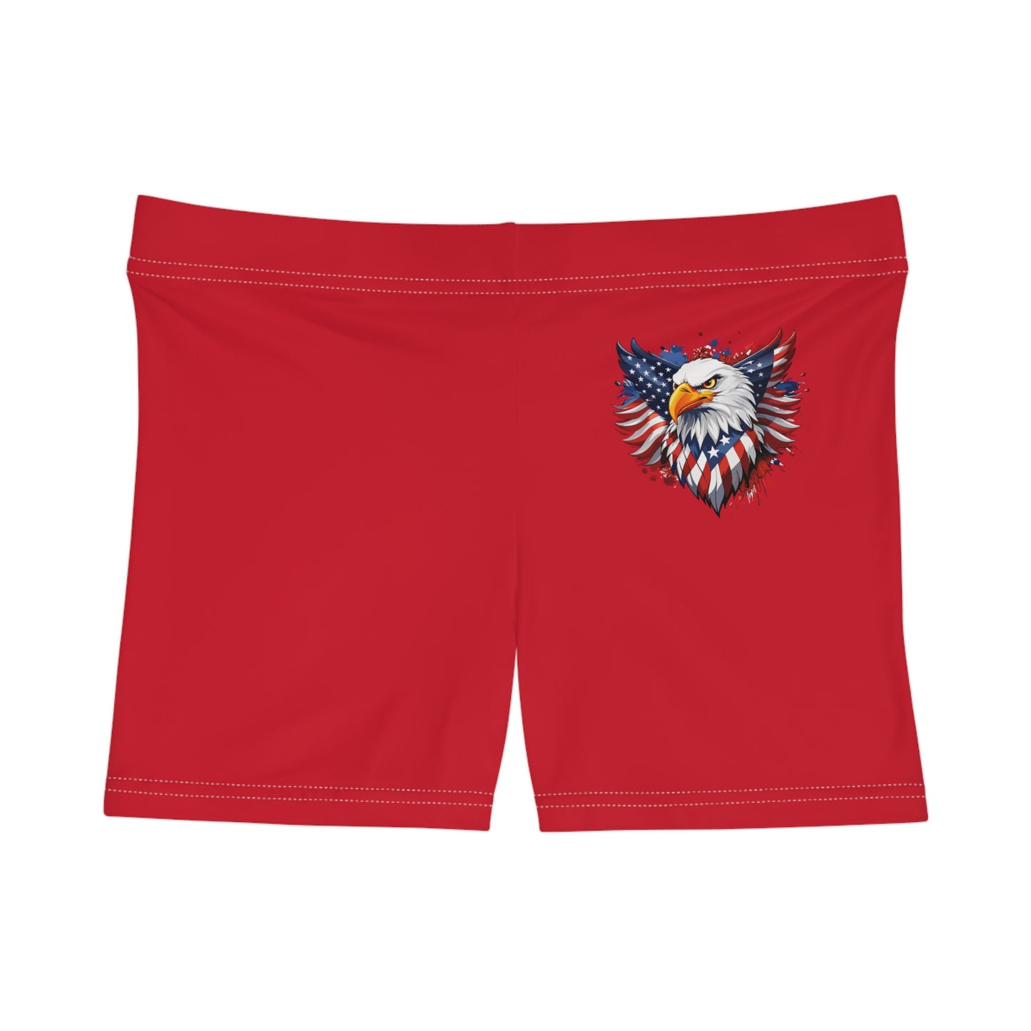 Princess Grace Patriotic Eagle Women's Shorts Red American Flag Design