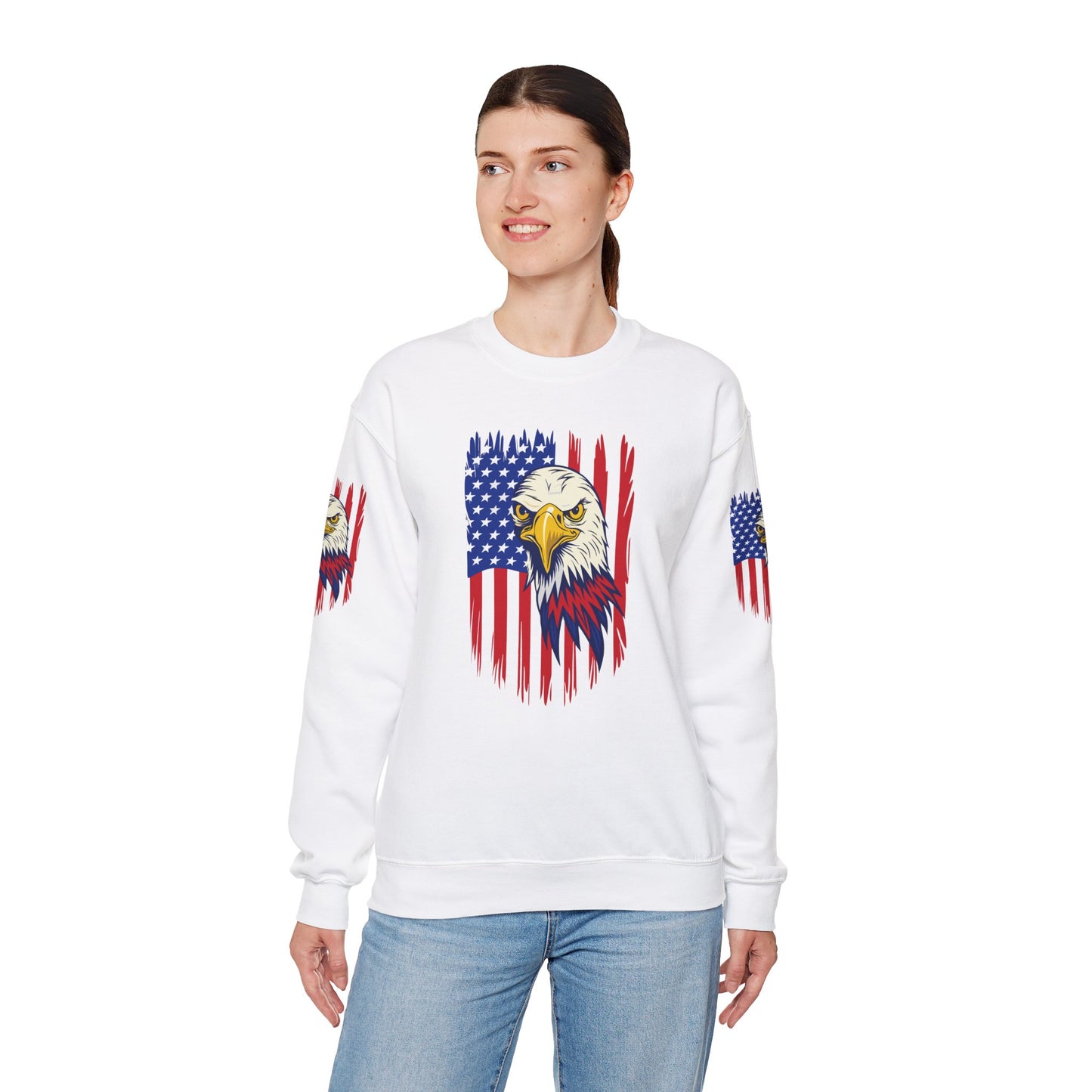 Princess Grace Patriotic Eagle Crewneck Sweatshirt Unisex Heavy Blend