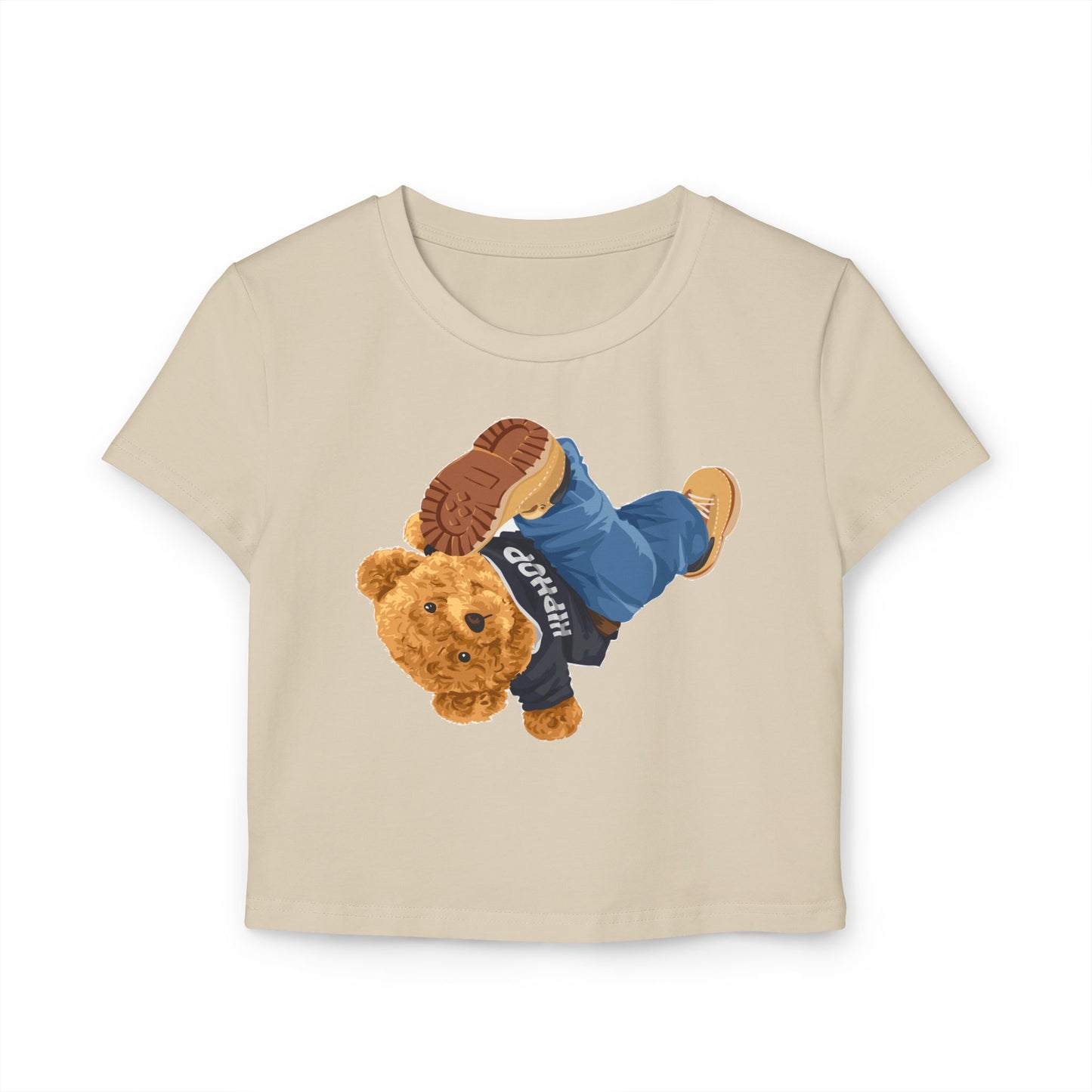 Princess Grace Cute Cartoon Bear Women's Baby Tee Perfect for Casual Style & Gifts