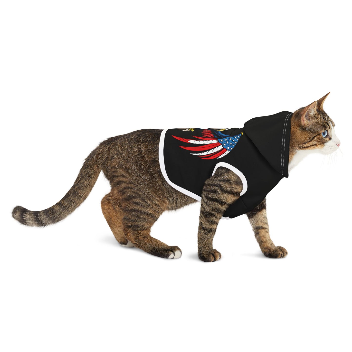 Princess Grace Patriotic Pet Hoodie with Eagle Design for Dog Lovers
