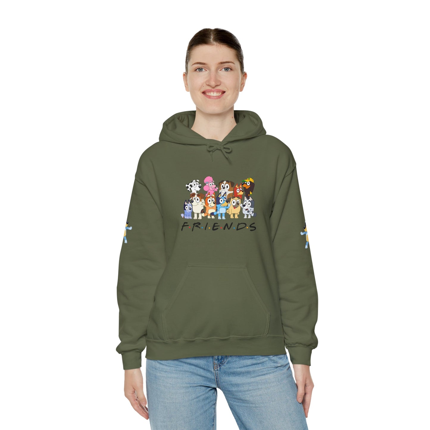 Princess Grace Bluey Unisex Heavy Blend Hooded Sweatshirt 'Friends' Cartoon Design