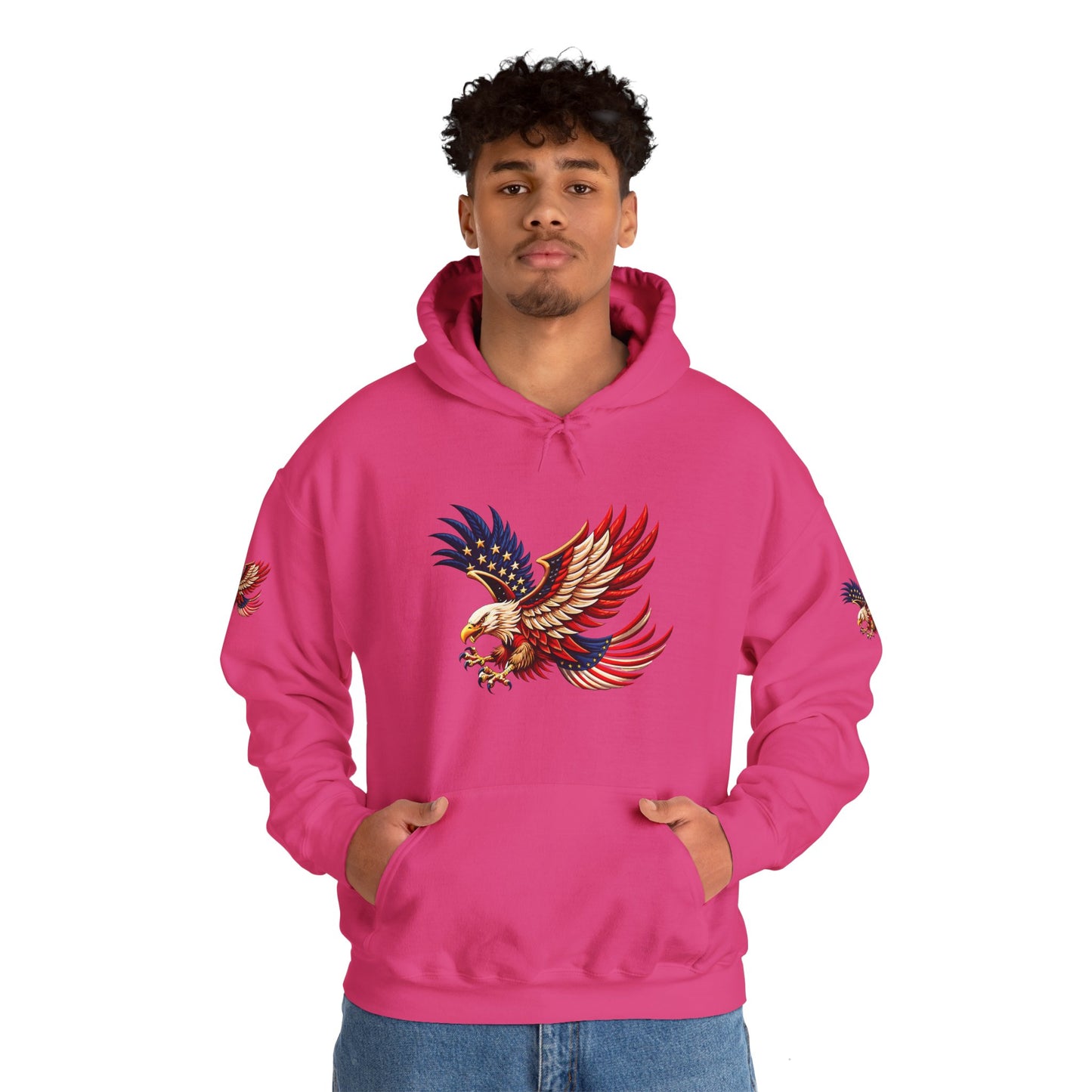 Princess grace Patriotic Eagle Hooded Sweatshirt Unisex Heavy Blend