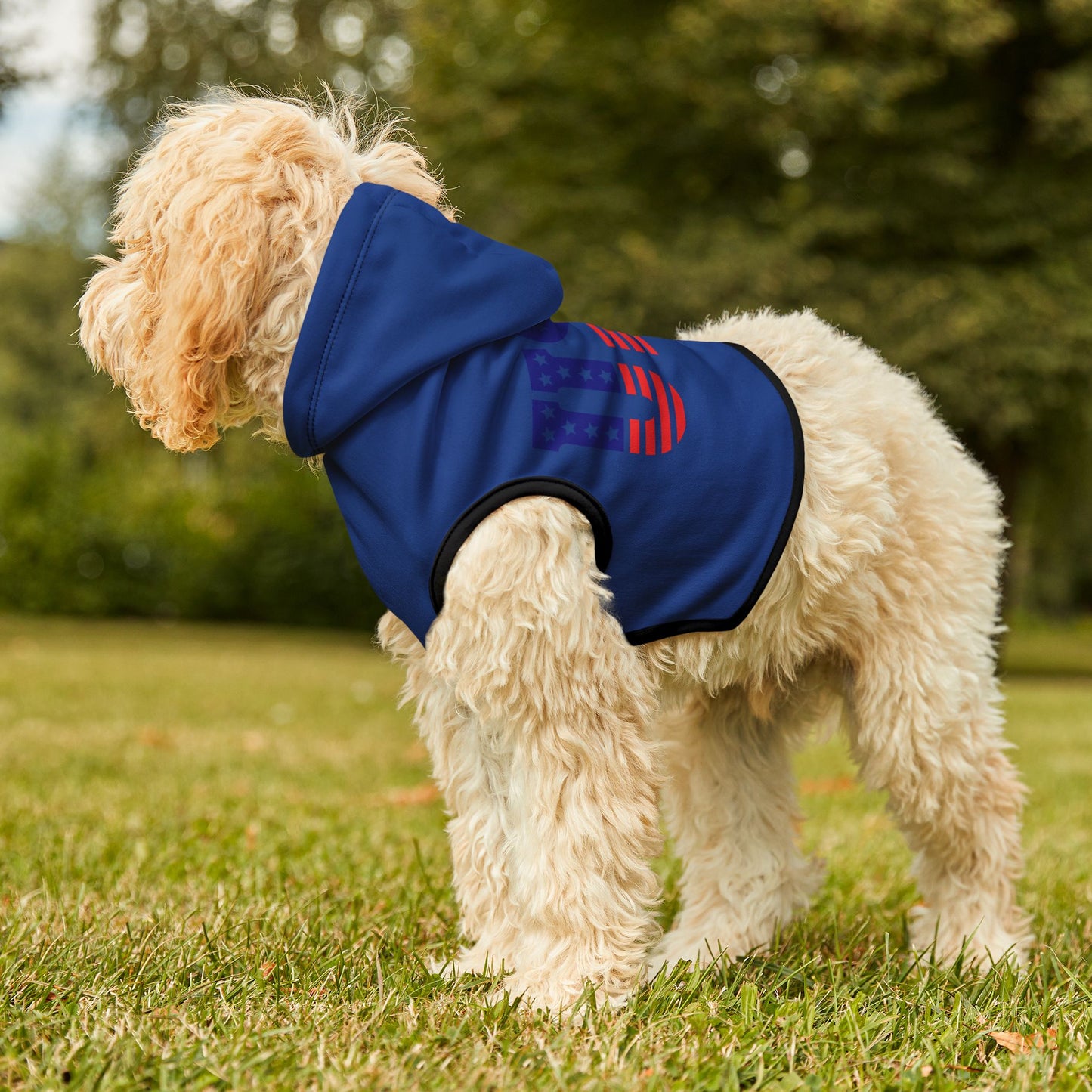 Princes Grace USA Flag Pet Hoodie Stylish and Cozy Dog Apparel for Patriotic Occasions
