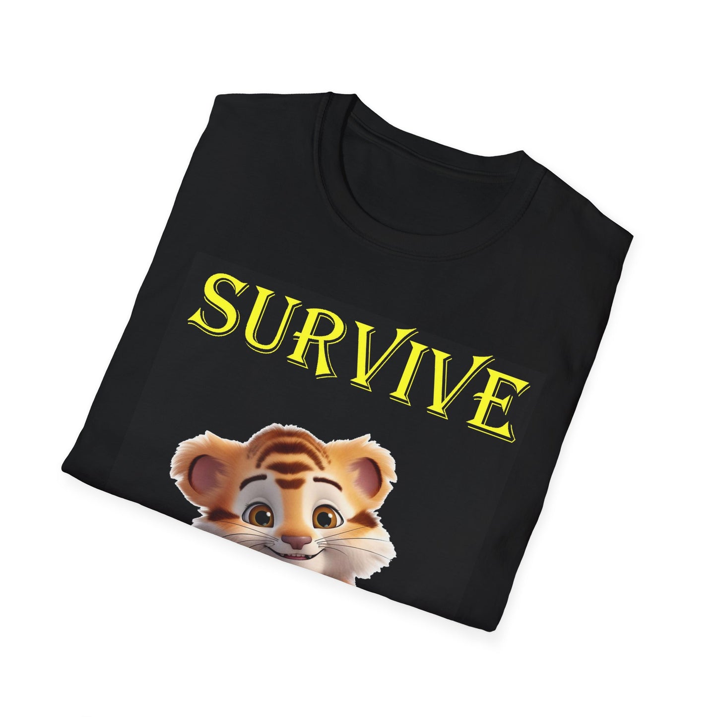 Princess Grace Survive Tiger Unisex Softstyle T-Shirt Cute Animal Graphic Tee