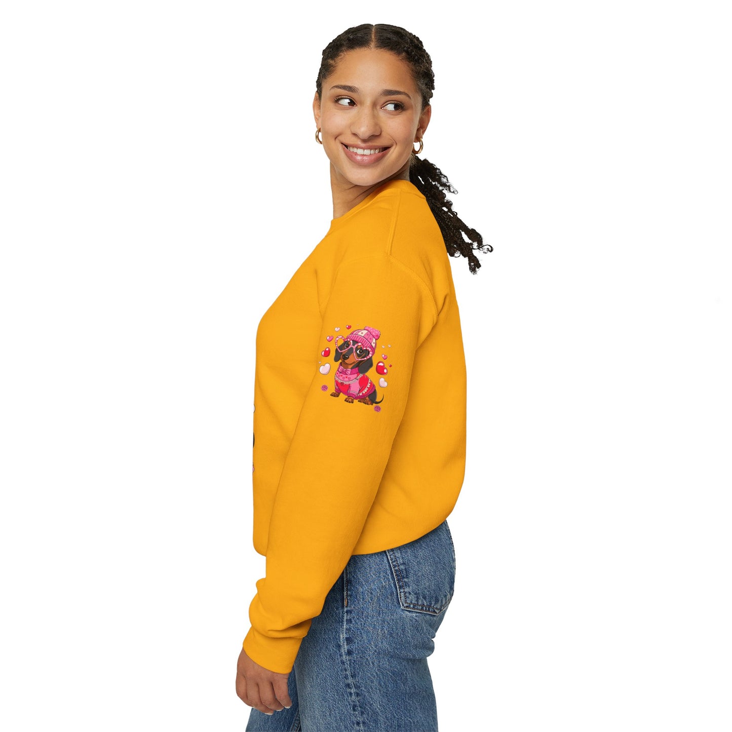 Princess Grace Cute Dachshund Love Sweatshirt Cozy Unisex Crewneck for Pet Lovers