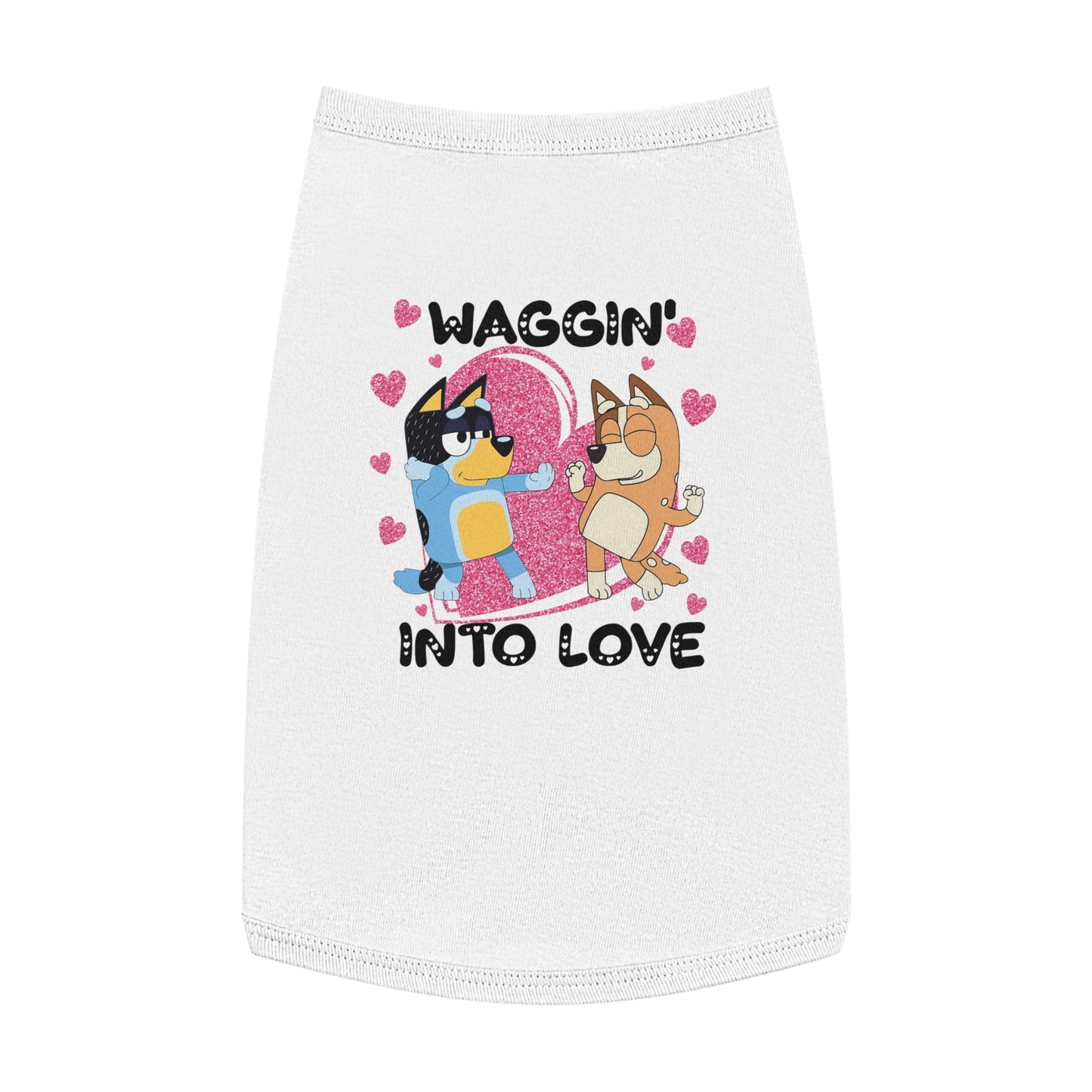 Princess Grace 'Waggin' Into Love Pet Tank Top Cute Dog Themed Apparel for Valentine’s Day