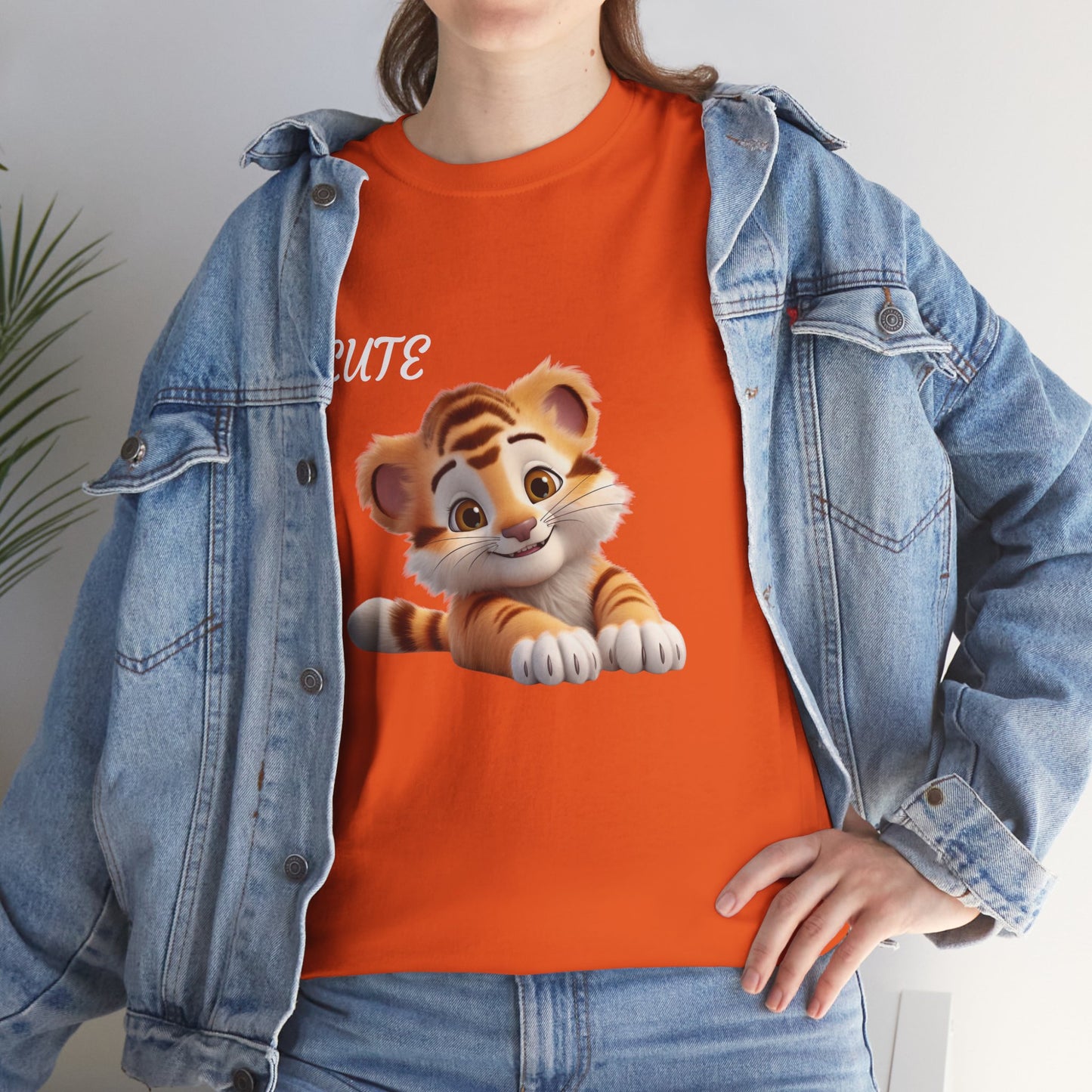 Princess Grace Cute Tiger Graphic Unisex Heavy Cotton Tee Perfect for Animal Lovers