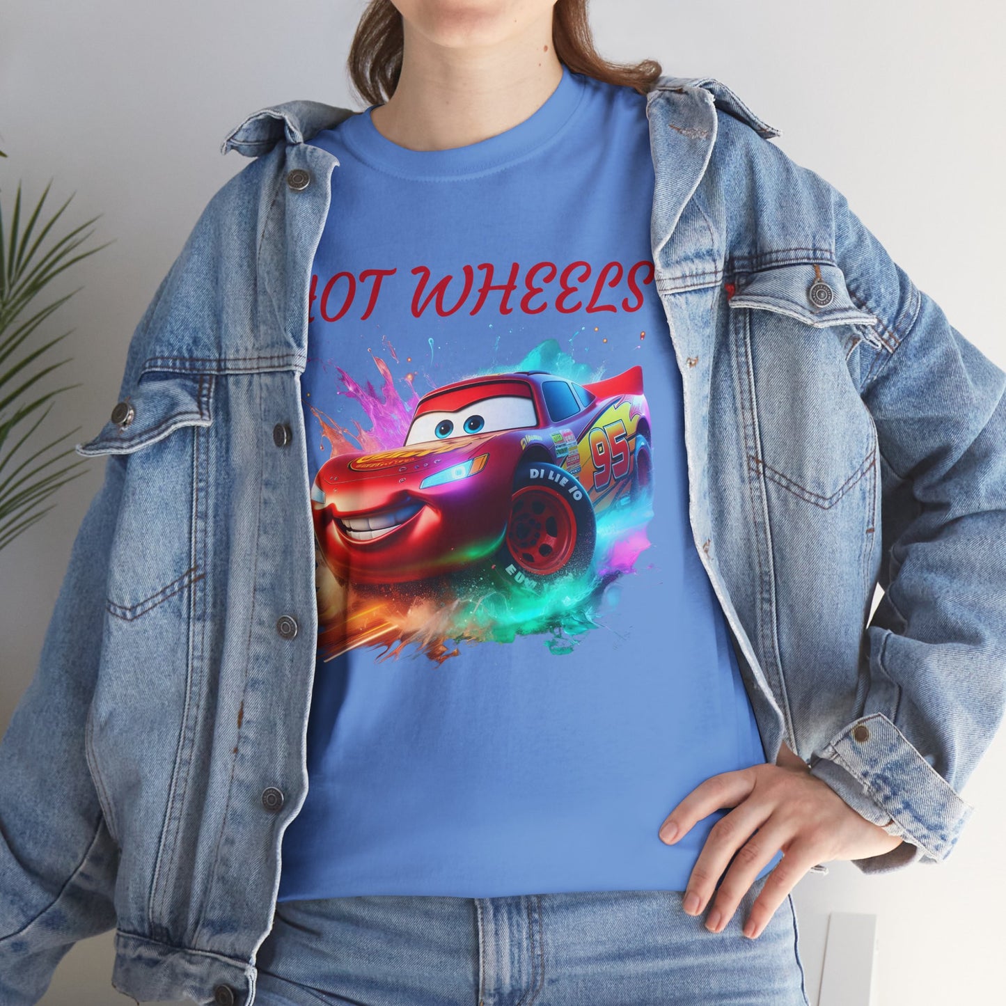 Princess Grace Hot Wheels Unisex Heavy Cotton Tee Fun Car Graphic T-Shirt for Kids and Adults