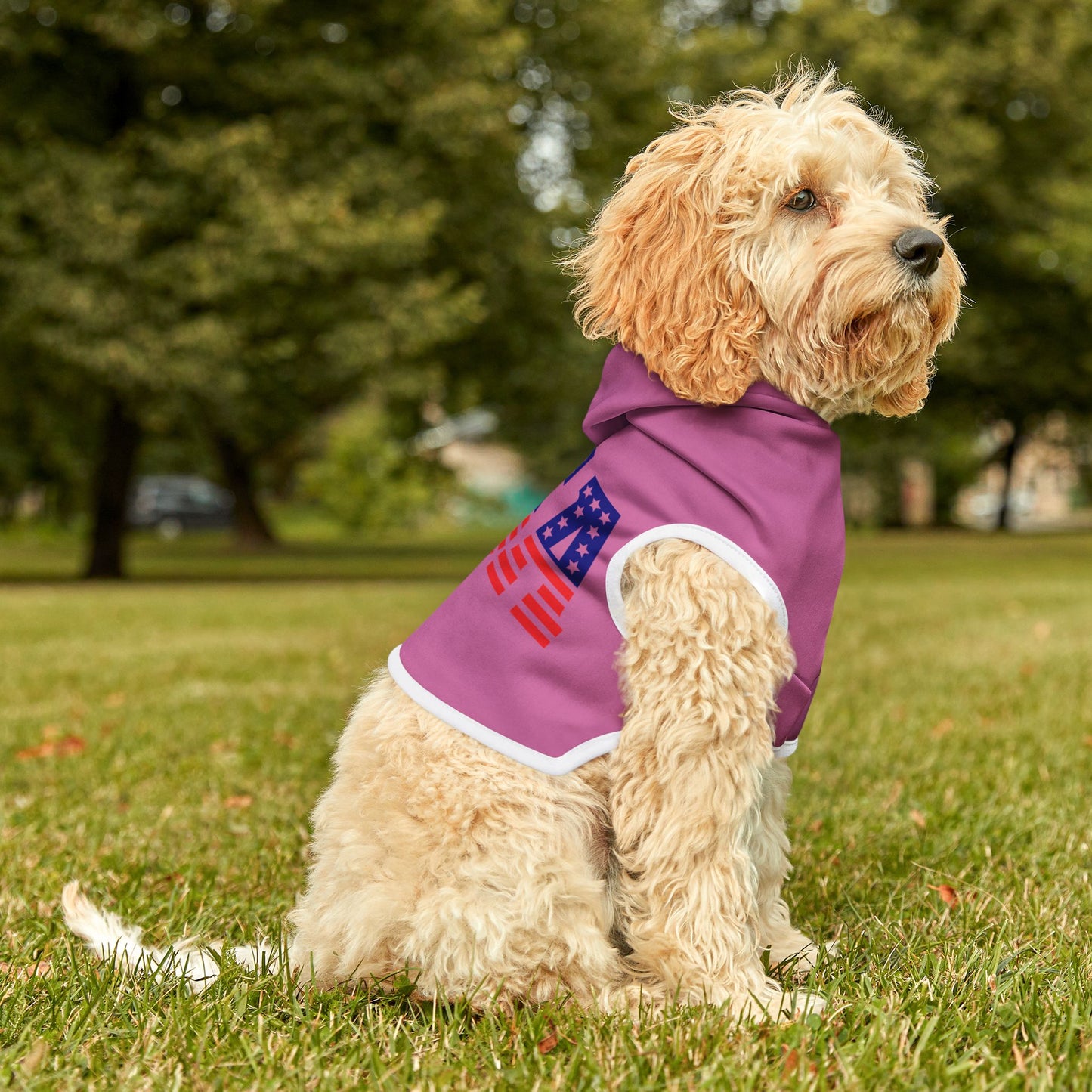 Princess Grace USA Patriotic Pet Hoodie Perfect for Fourth of July & Dog Lovers