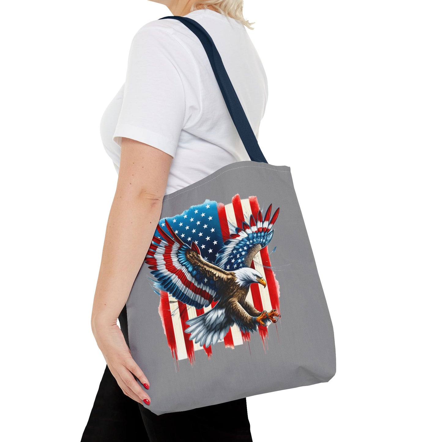 Princess Grace Patriotic Eagle Tote Bag American Flag Design