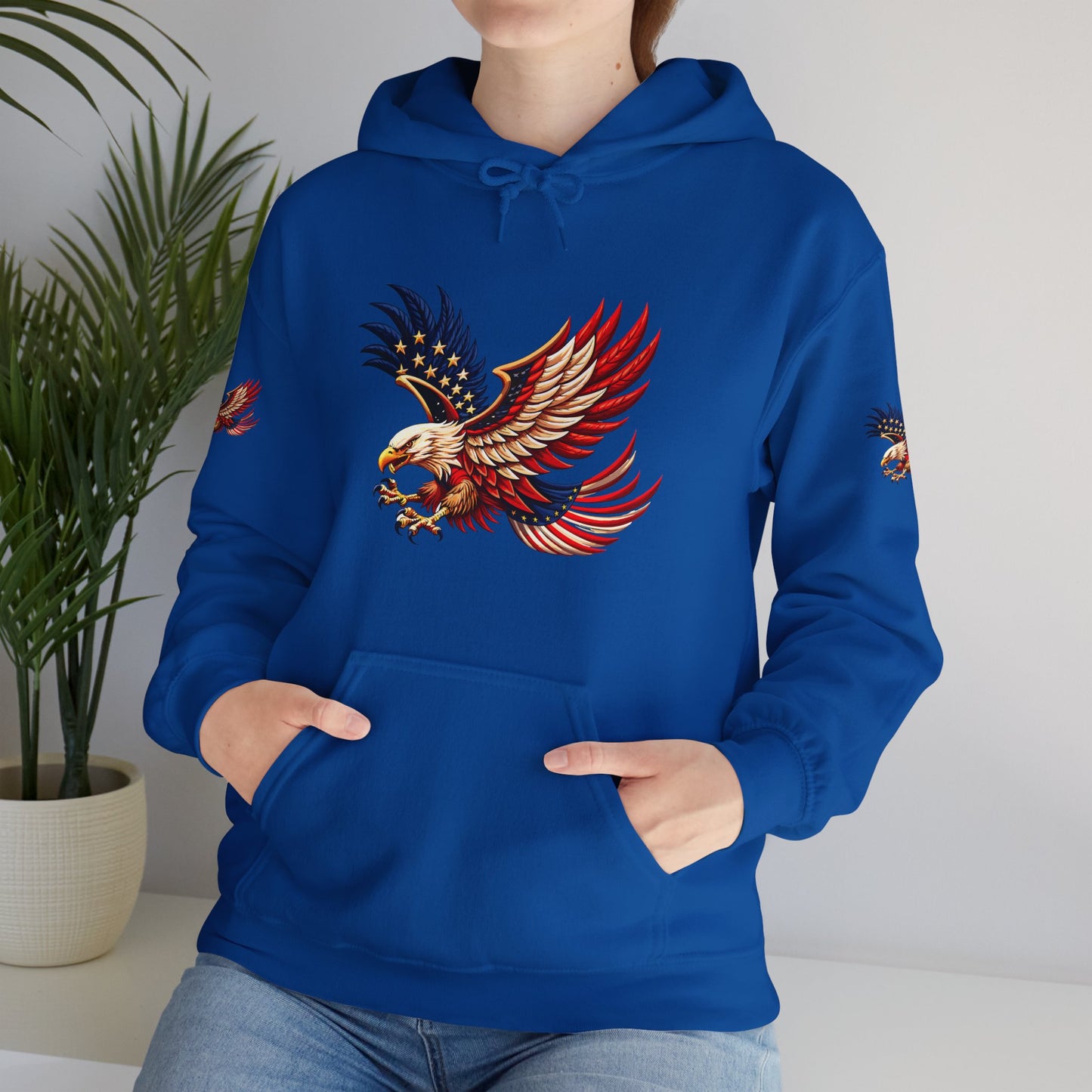 Princess grace Patriotic Eagle Hooded Sweatshirt Unisex Heavy Blend