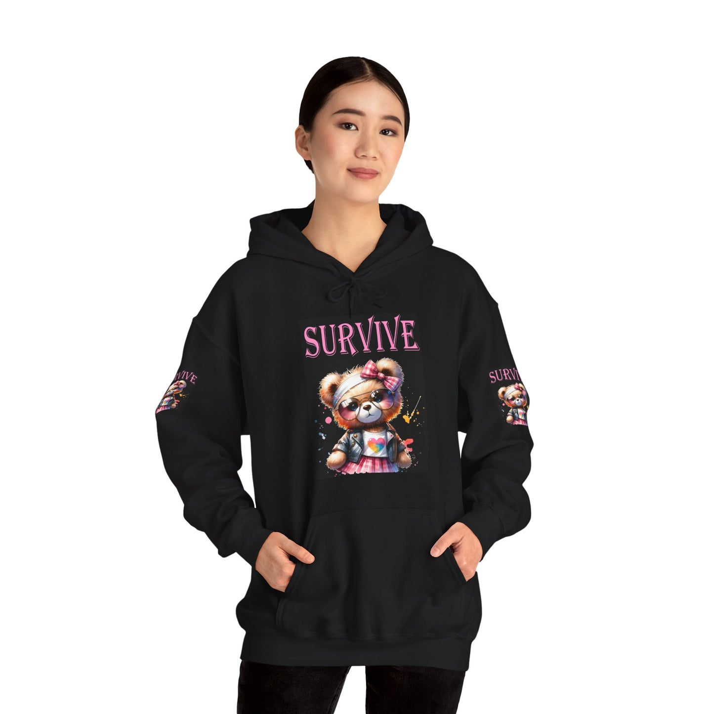 Princess Grace Survive Bear Hoodie Unisex Heavy Blend Sweatshirt