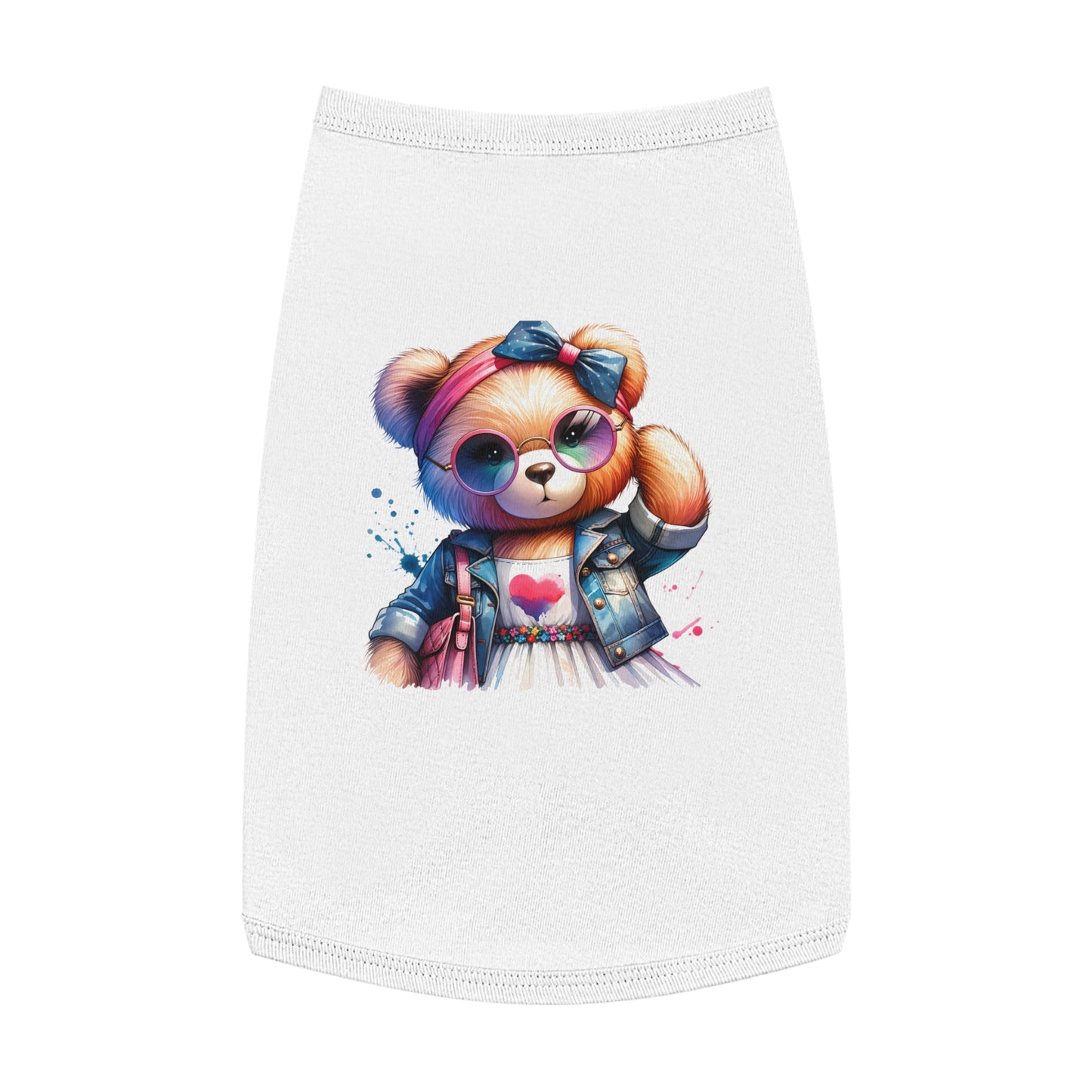Princess Grace CUTE Bear Graphic Pet Tank Top Stylish and Fun Dog Apparel