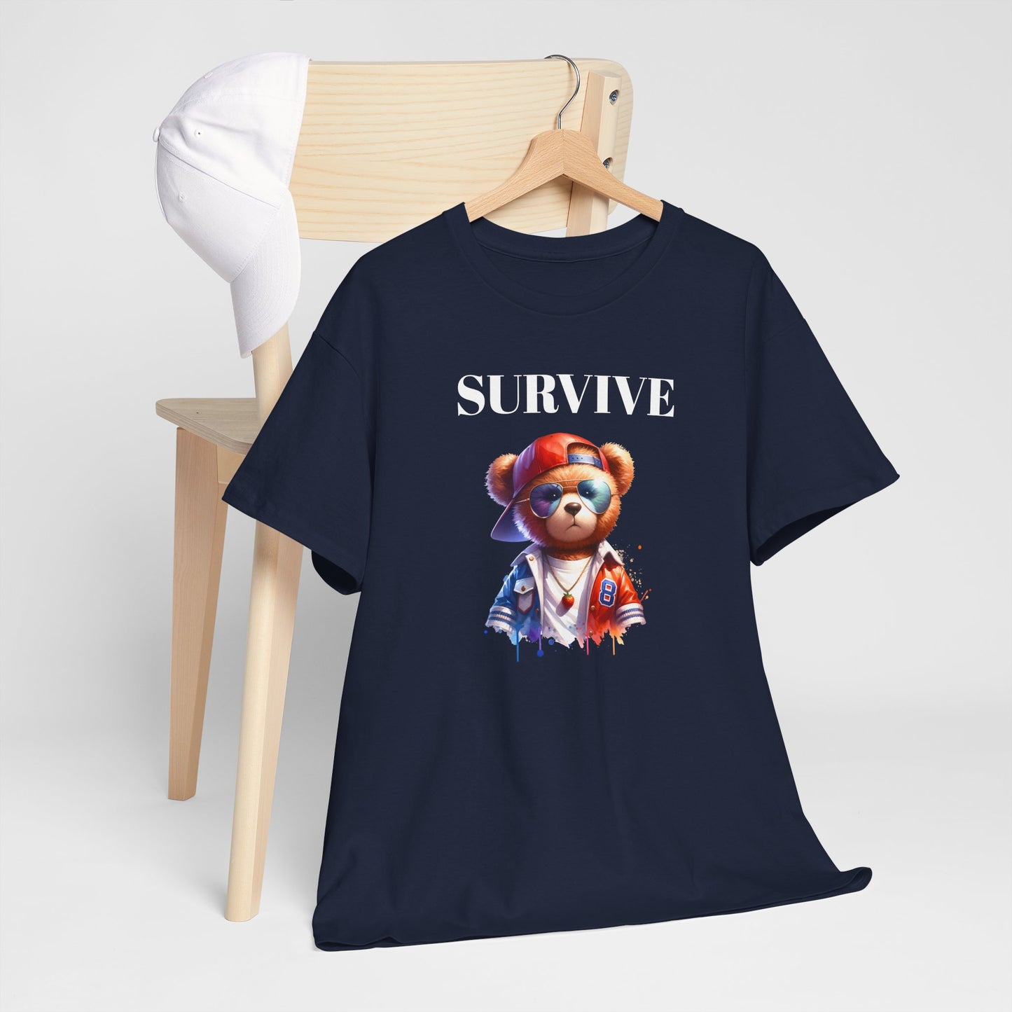 Princess Grace Cool Survive Bear Unisex Heavy Cotton Tee