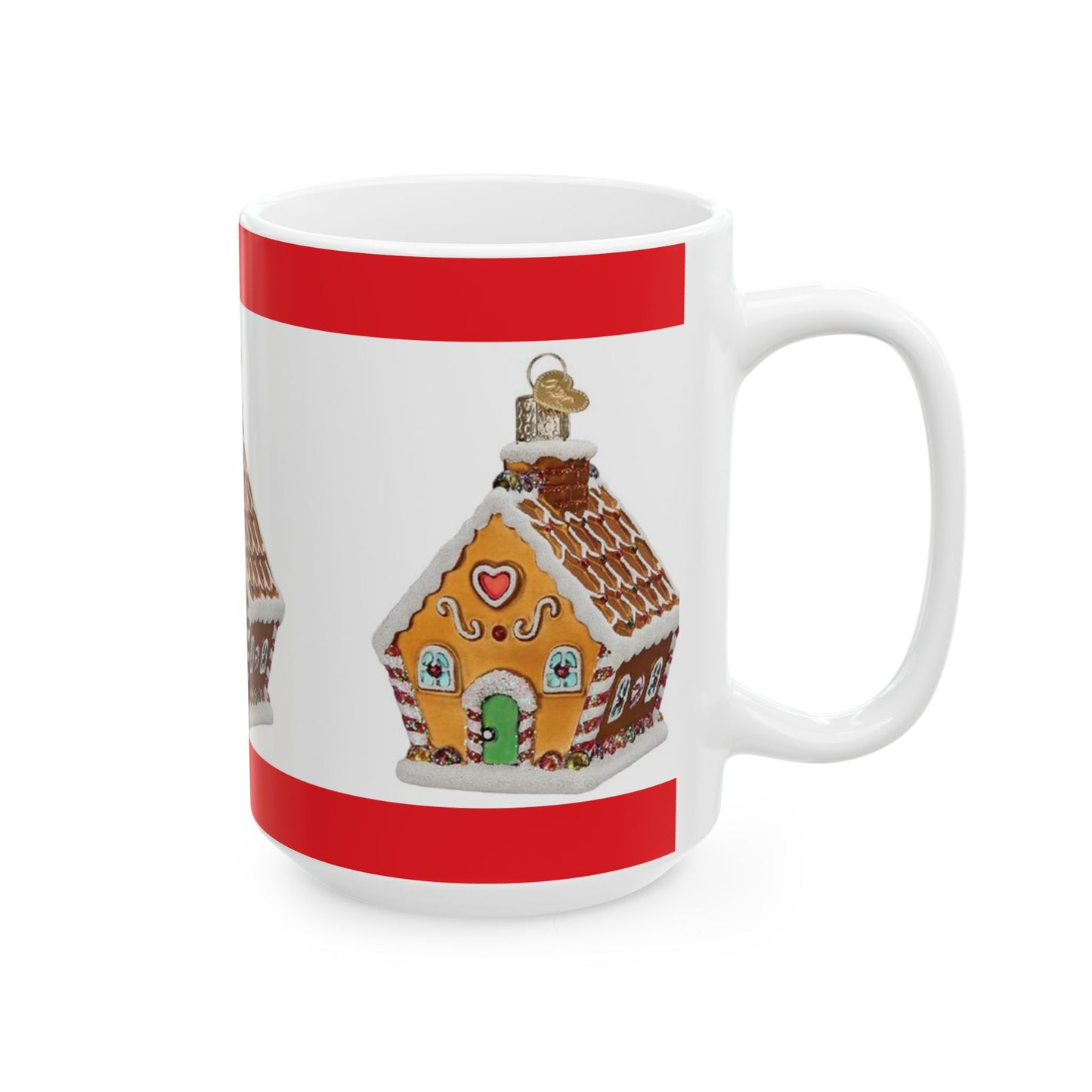 Princess Grace Gingerbread House Ceramic Mug Holiday Coffee Cup (11oz 15oz)
